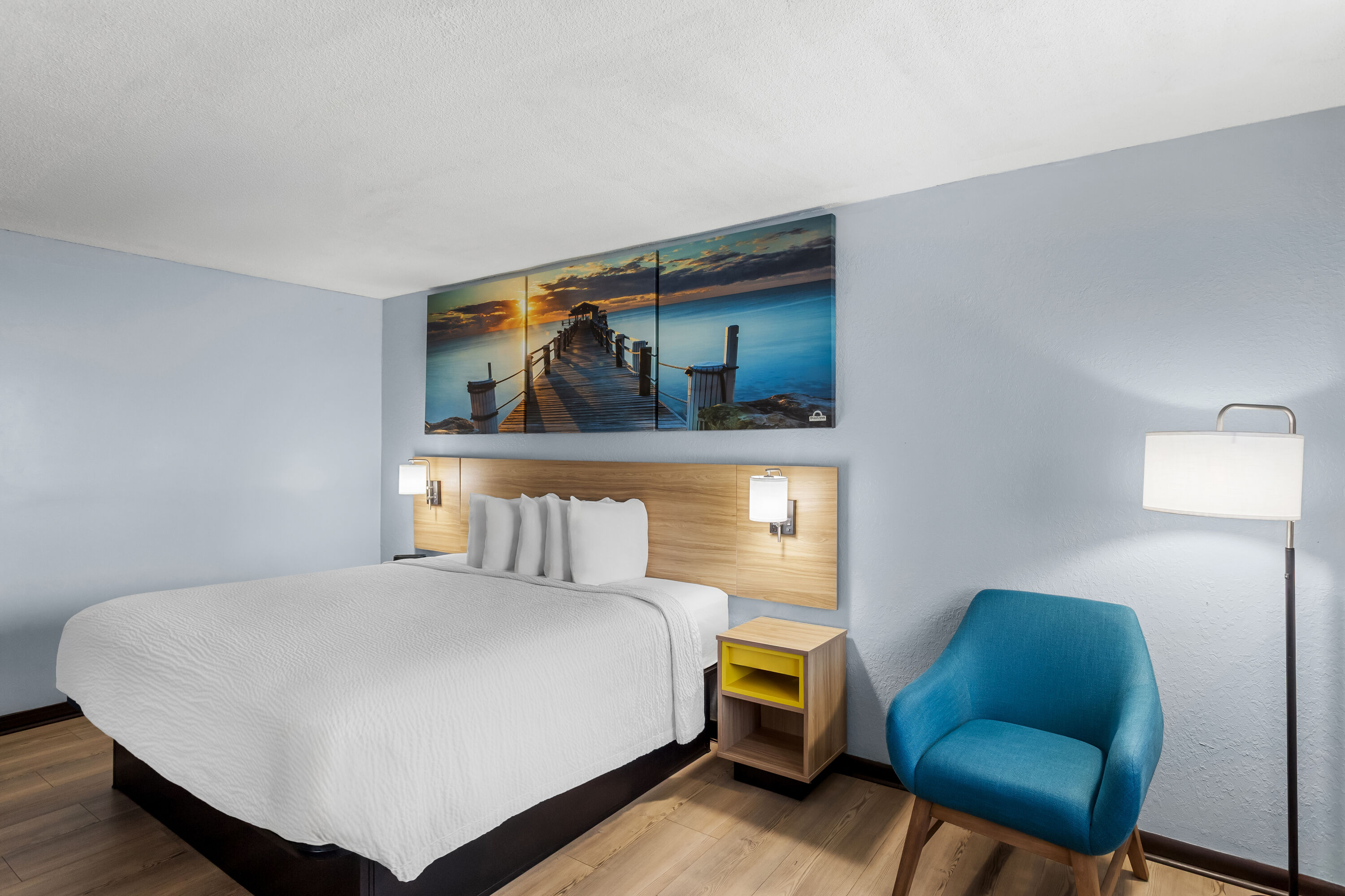 King bed guest room at the Days Inn by Wyndham Paintsville in Paintsville, Kentucky