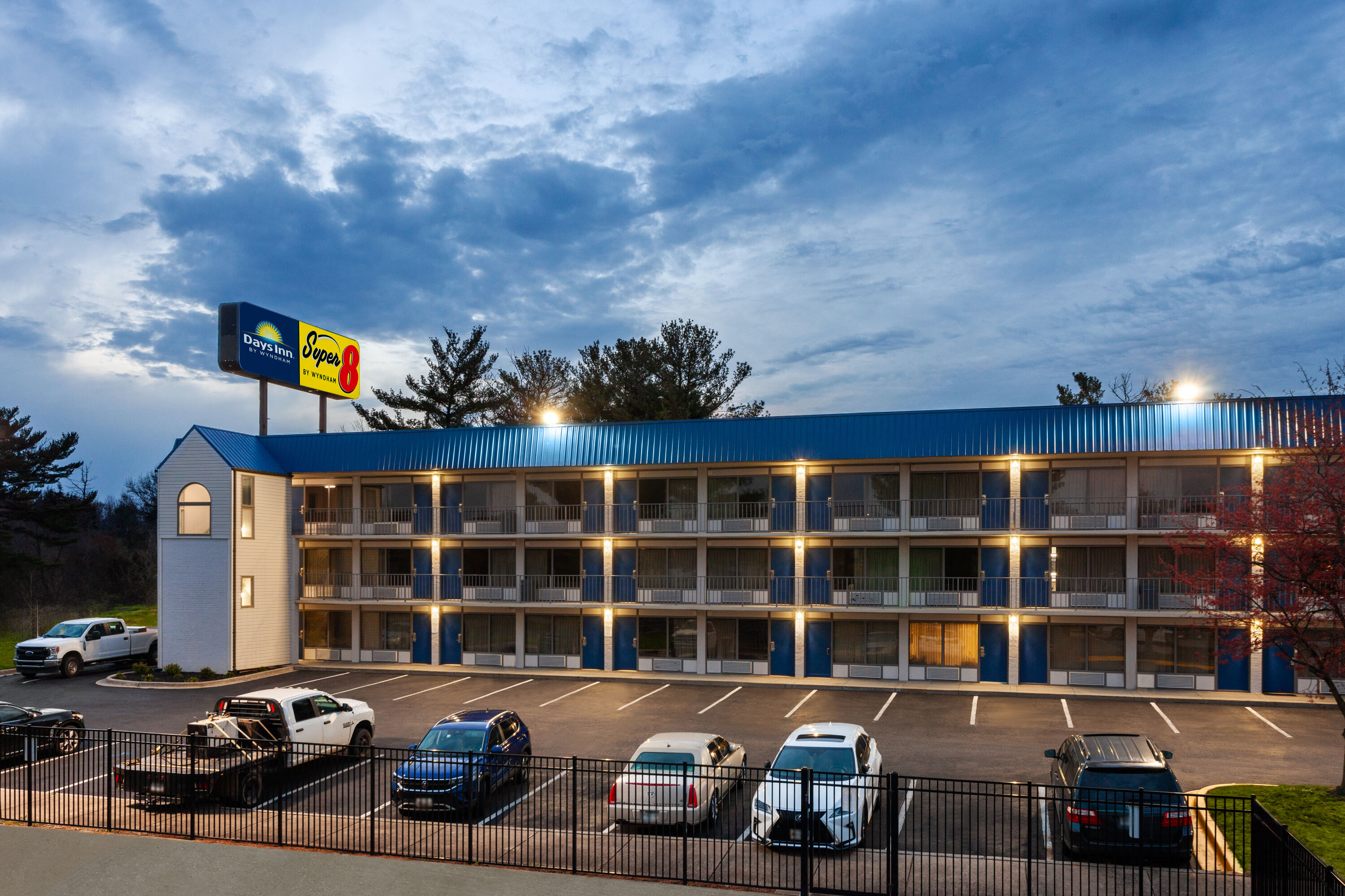Exterior Dusk Image of Days Inn by Wyndham Baltimore Northwest hotel in Baltimore, Maryland