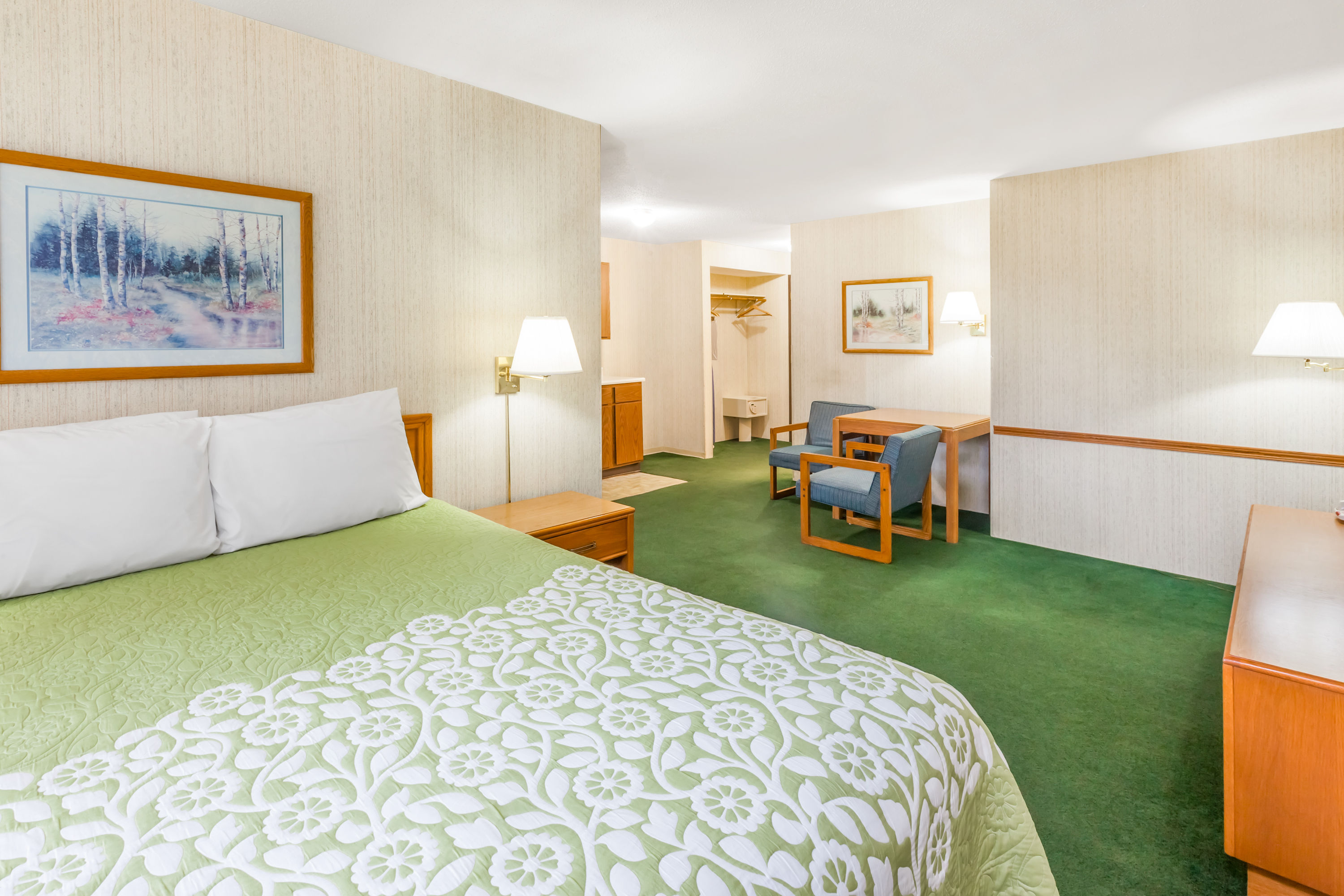 Guest room at the Days Inn by Wyndham Alpena in Alpena, Michigan