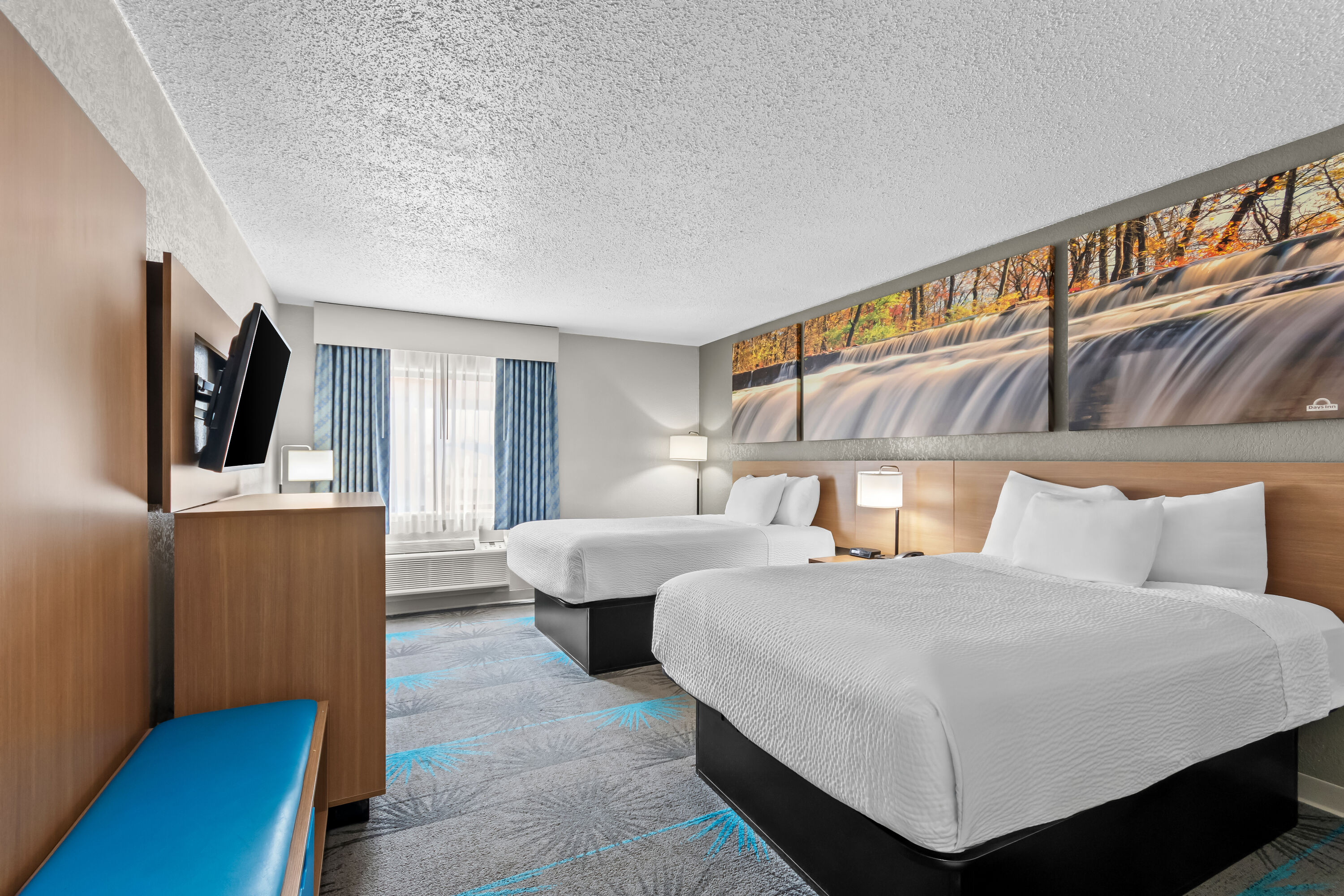 Double bed guest room at the Days Inn by Wyndham Alpena in Alpena, Michigan