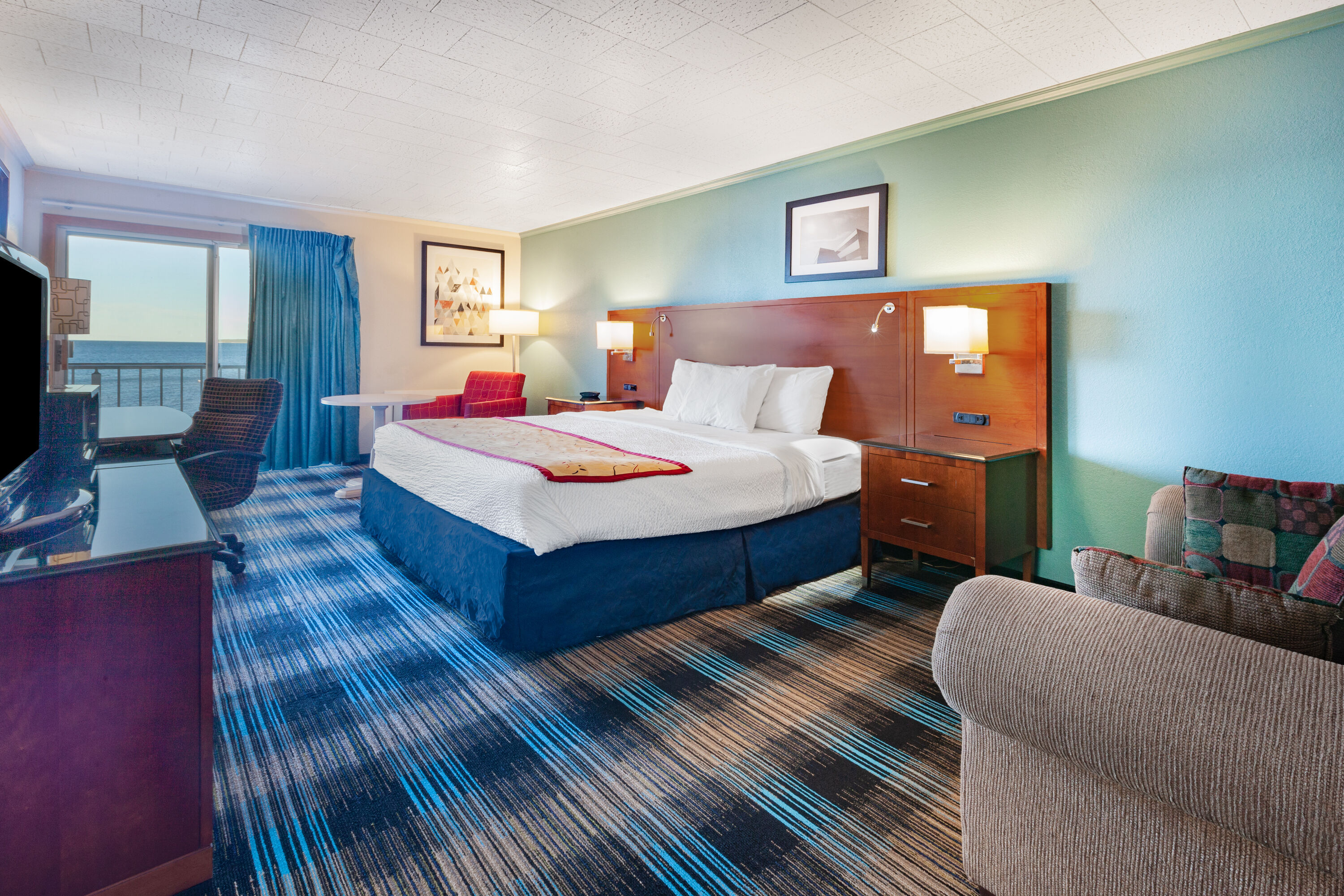 Guest room at the Days Inn & Suites by Wyndham St. Ignace Lakefront in St Ignace, Michigan