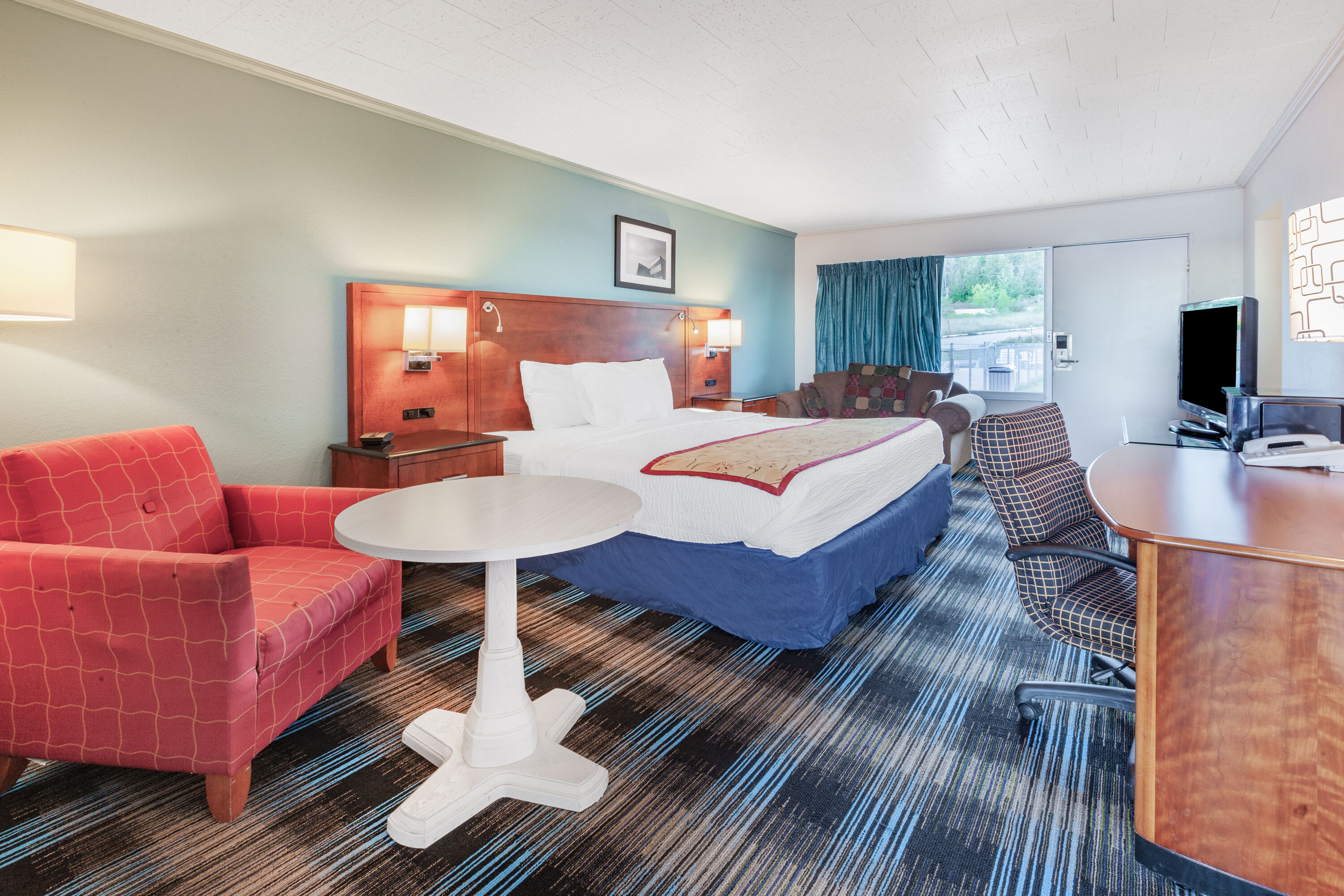 Guest room at the Days Inn & Suites by Wyndham St. Ignace Lakefront in St Ignace, Michigan