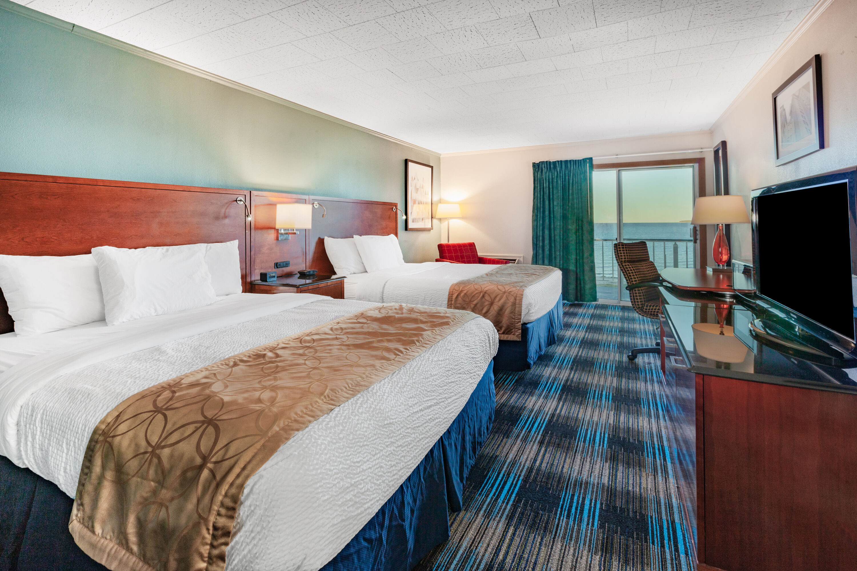 Guest room at the Days Inn & Suites by Wyndham St. Ignace Lakefront in St Ignace, Michigan
