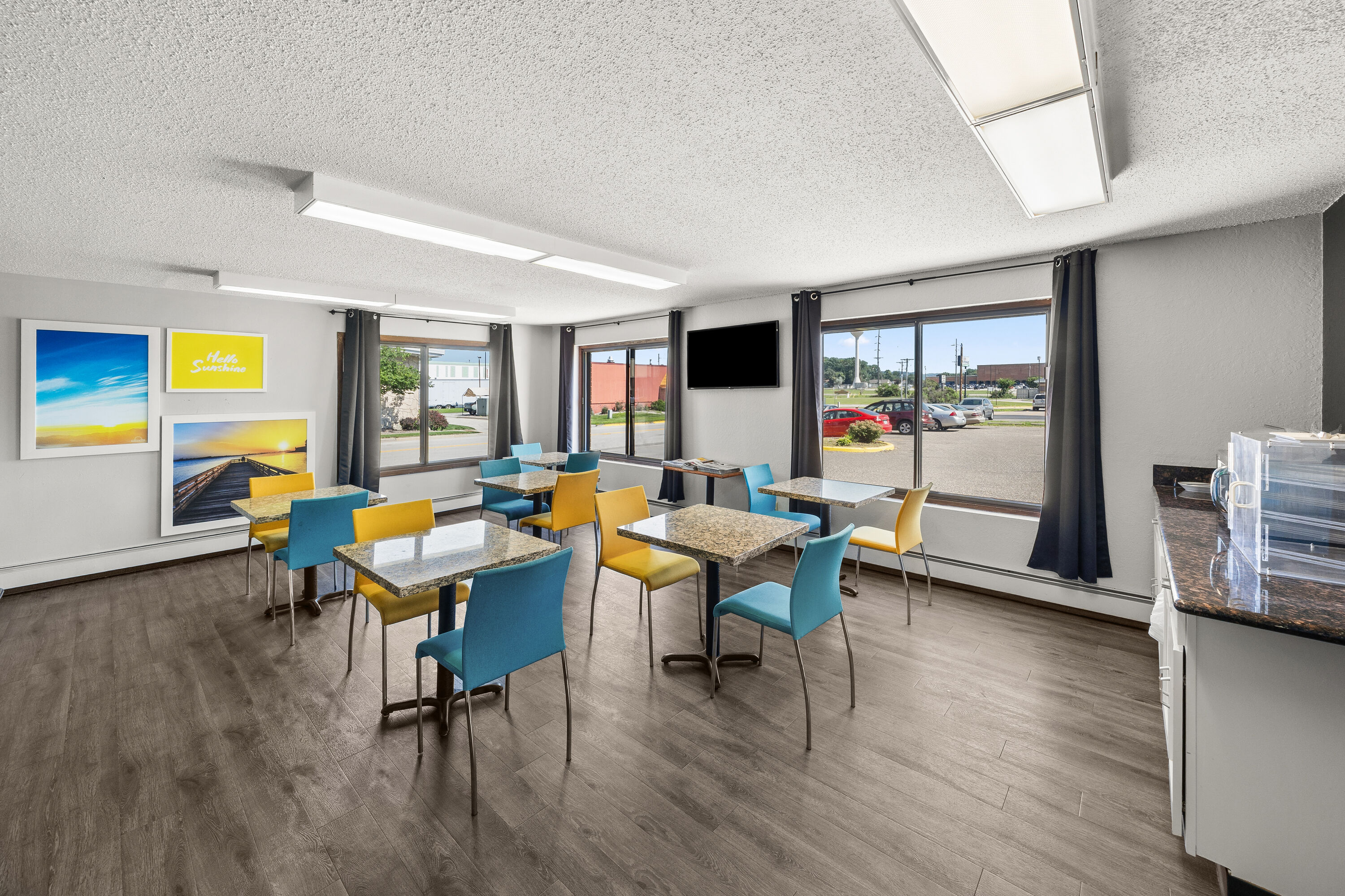 Days Inn by Wyndham Winona restaurant breakfast area with seating in Winona, Minnesota