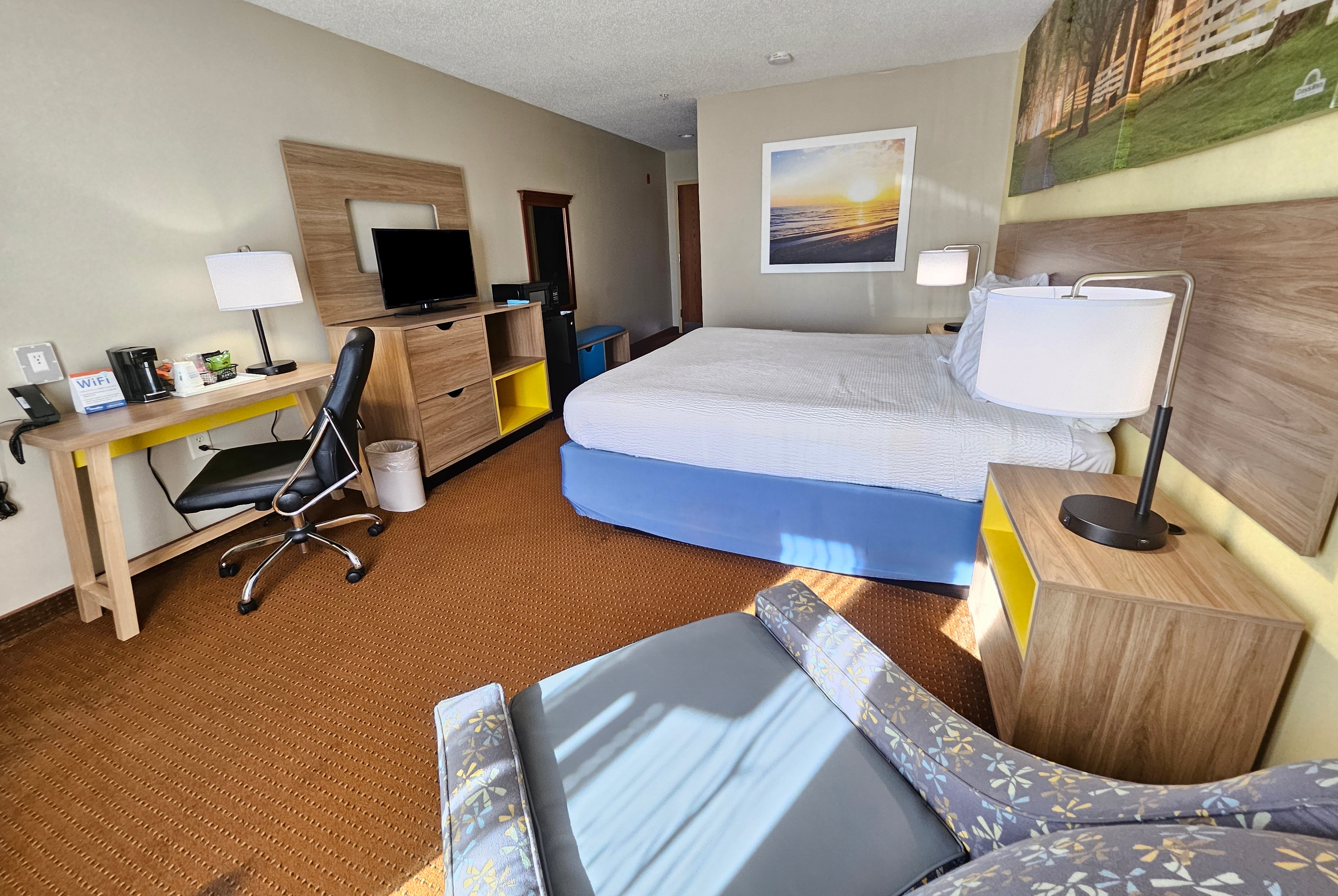 Guest room at the Days Inn by Wyndham Greensboro NC in Greensboro, North Carolina