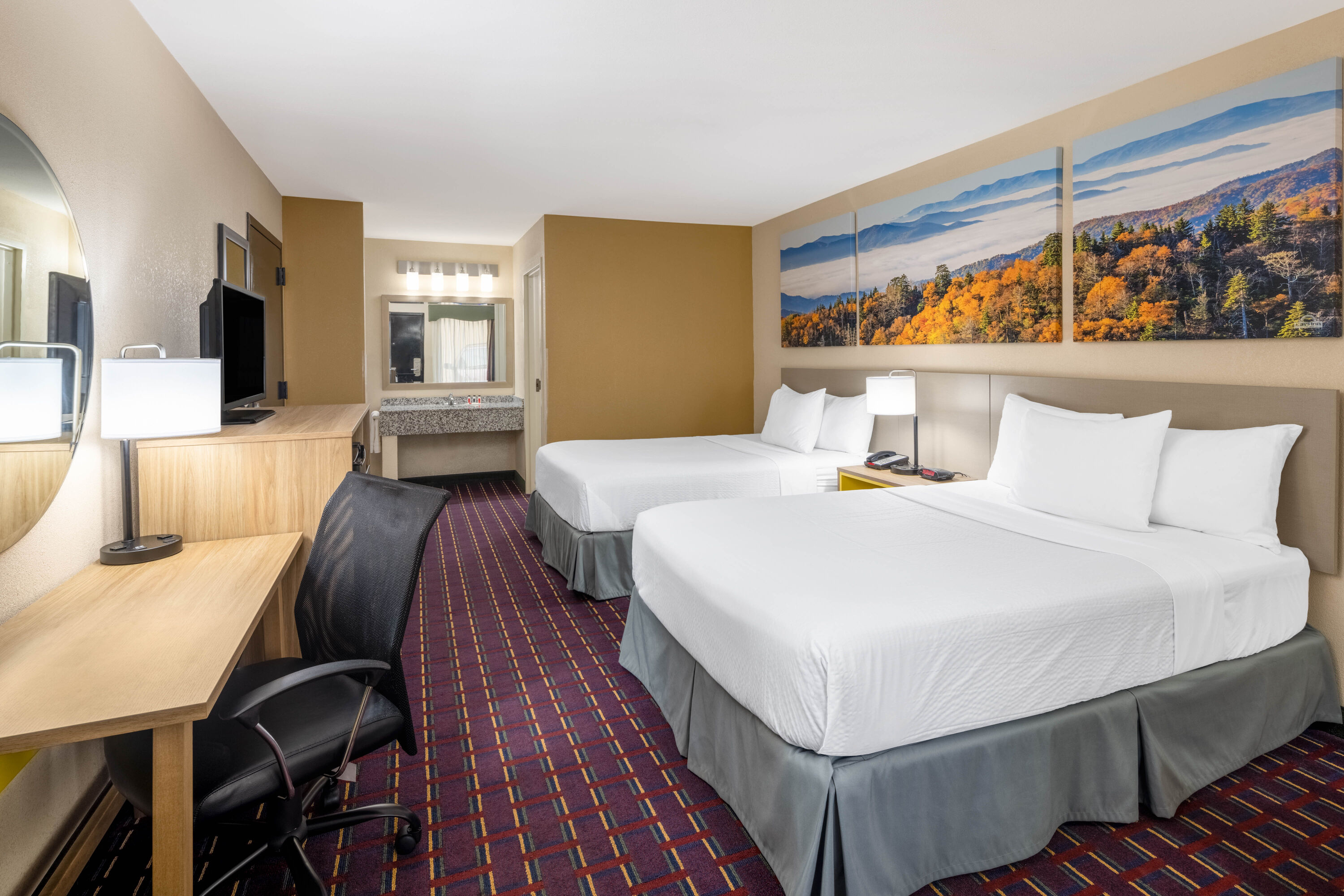 Guest room at the Days Inn by Wyndham Murphy in Murphy, North Carolina