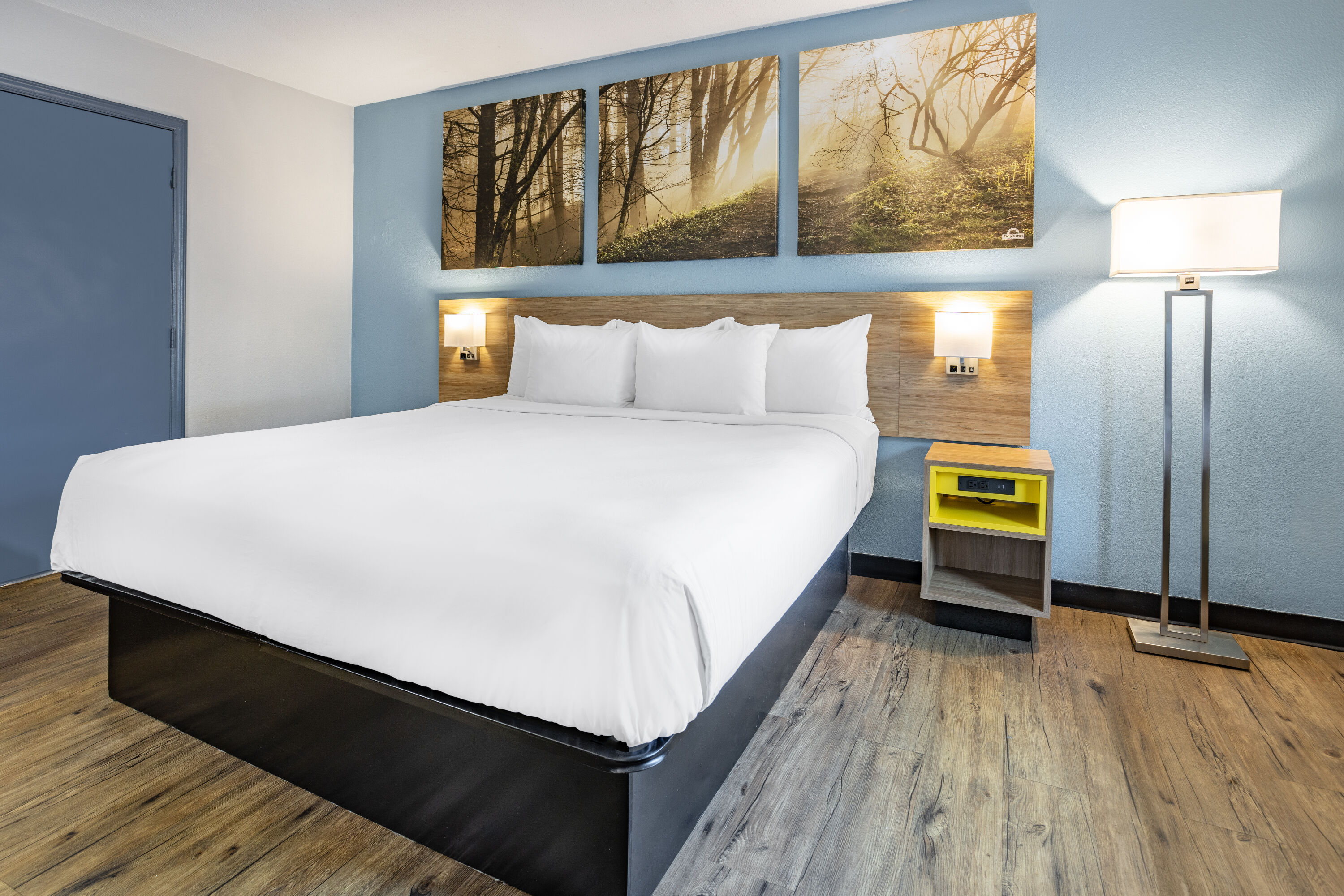 Guest room at the Days Inn by Wyndham Raleigh Glenwood-Crabtree in Raleigh, North Carolina