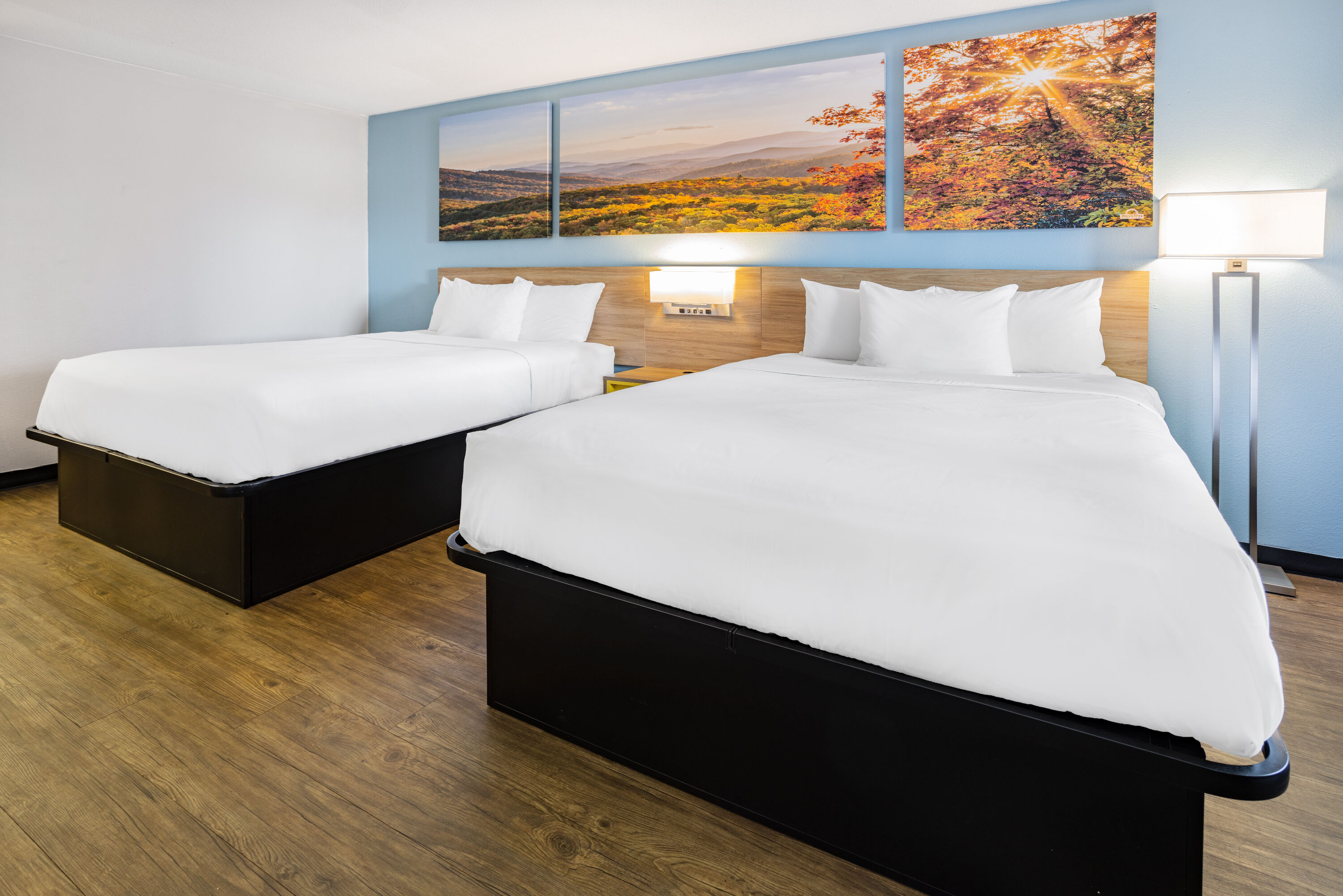 Guest room at the Days Inn by Wyndham Raleigh Glenwood-Crabtree in Raleigh, North Carolina