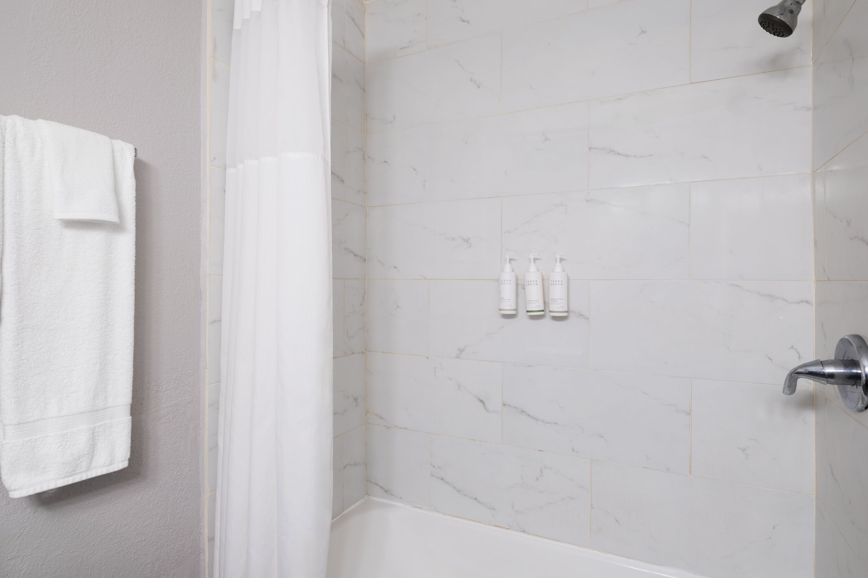 Guest room bath at the Days Inn by Wyndham Salisbury, NC in Salisbury, North Carolina