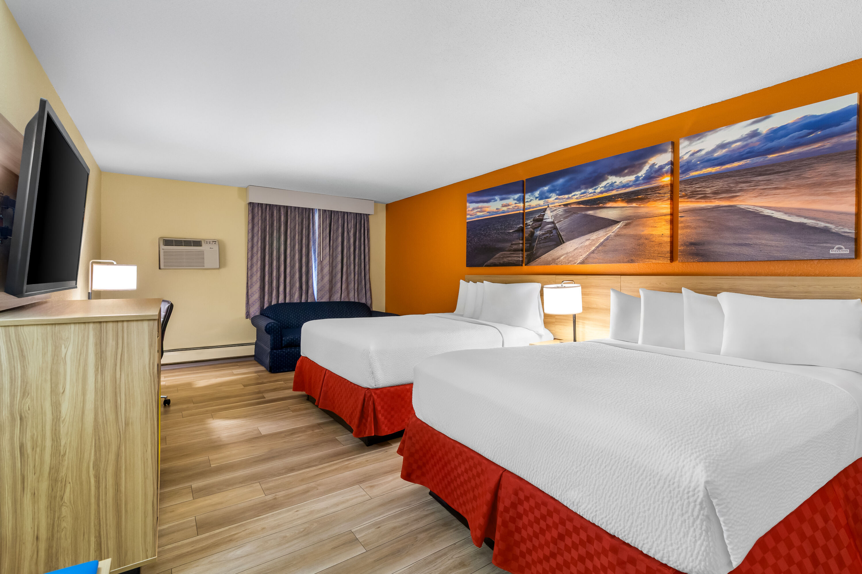 Double bed guest room at the Days Inn by Wyndham Minot in Minot, North Dakota