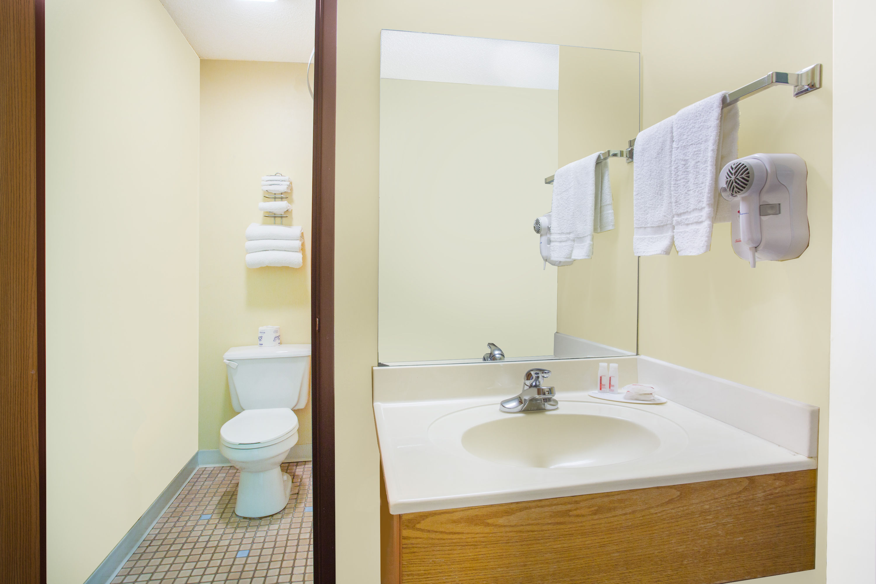 Guest room bath at the Days Inn by Wyndham Lexington NE in Lexington, Nebraska