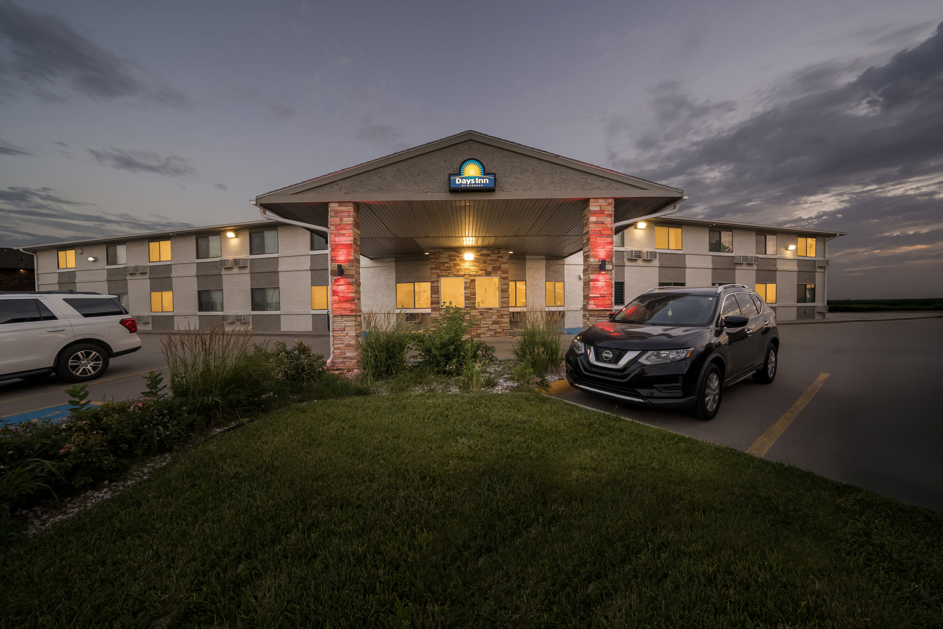 Exterior Night Image of Days Inn by Wyndham York hotel in York, Nebraska