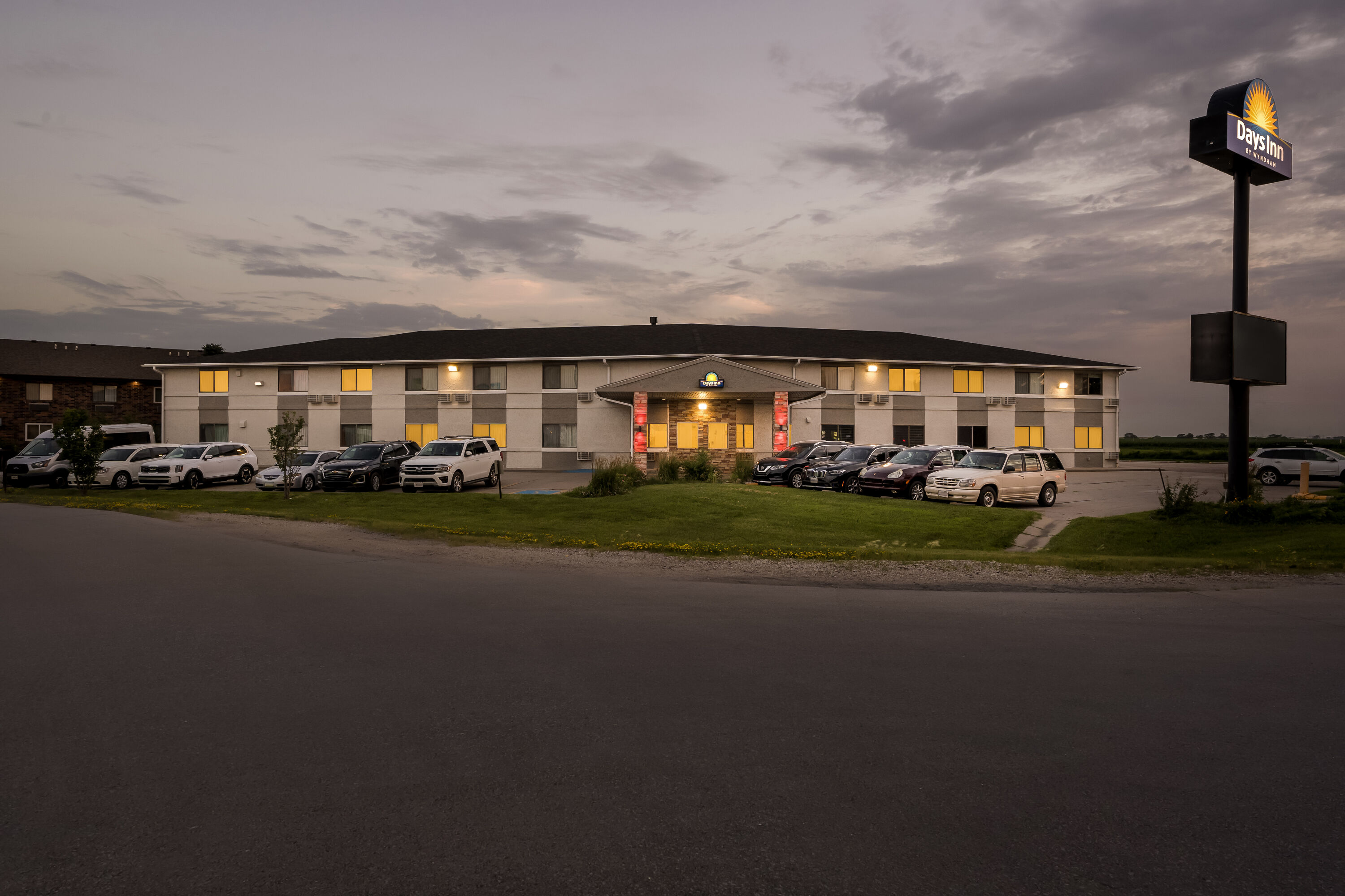 Exterior Night Image of Days Inn by Wyndham York hotel in York, Nebraska