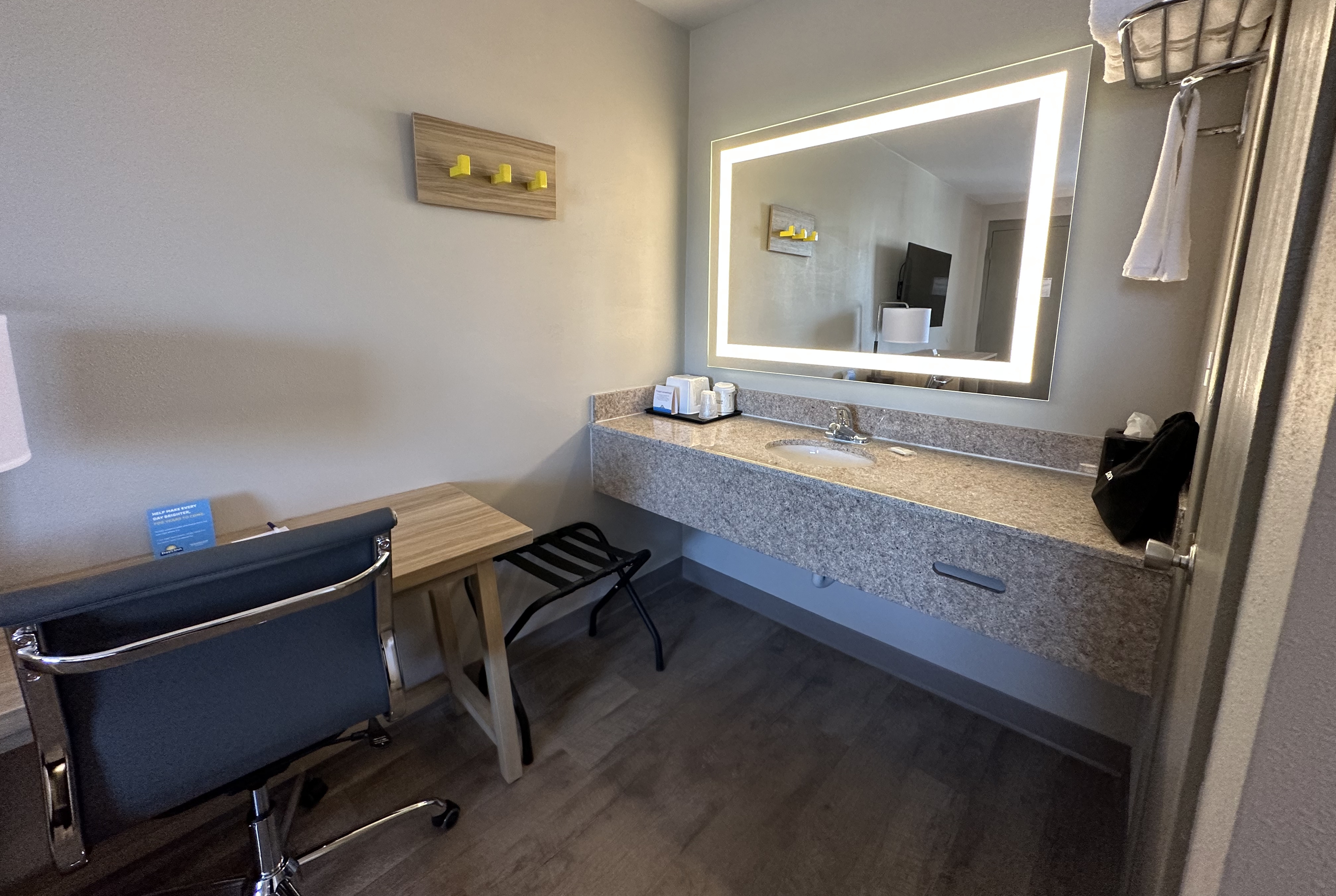 Guest room bath at the Days Inn by Wyndham Farmington NM in Farmington, New Mexico