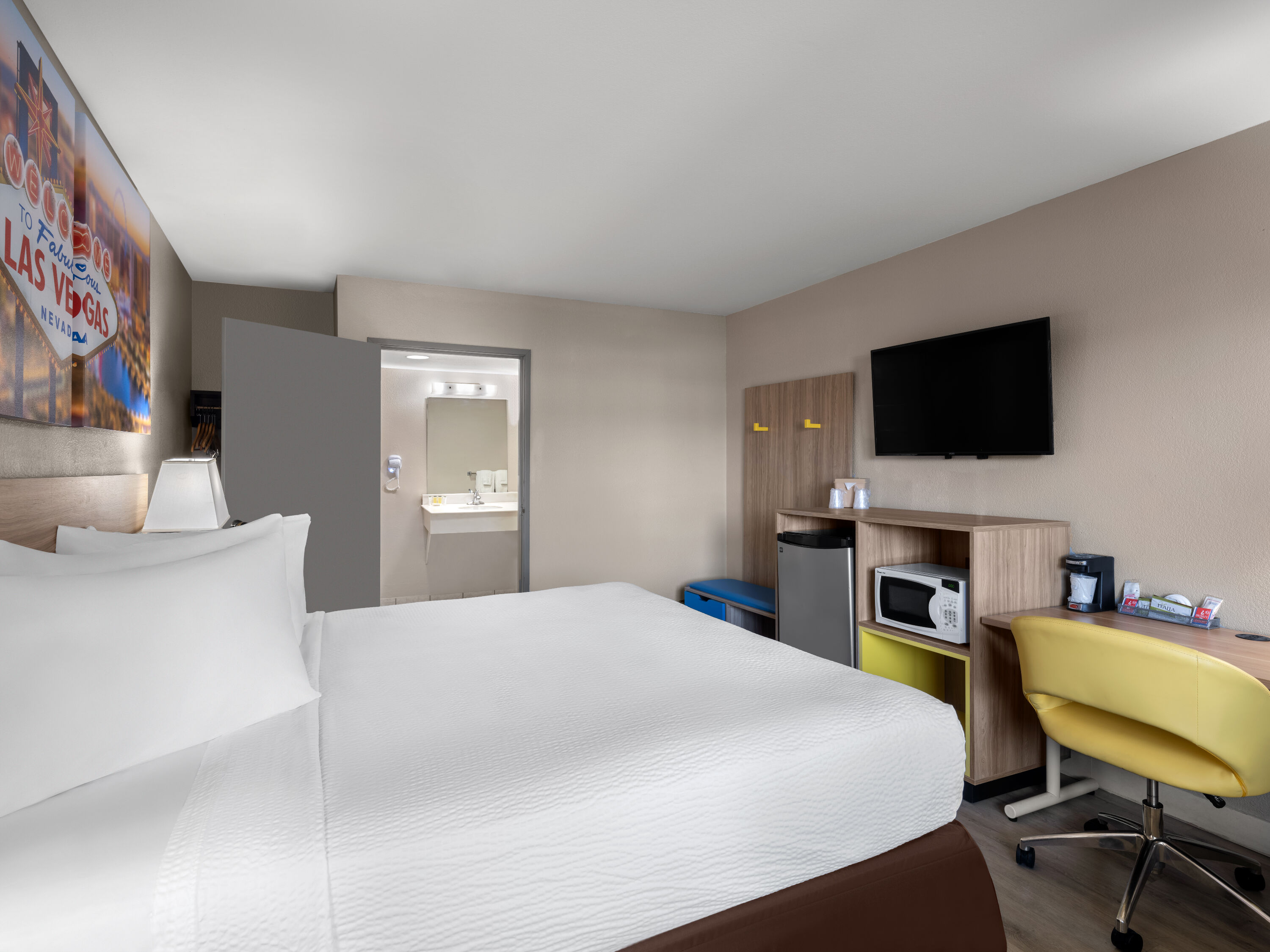 Guest room at the Days Inn by Wyndham Las Vegas Airport Near the Strip in Las Vegas, Nevada