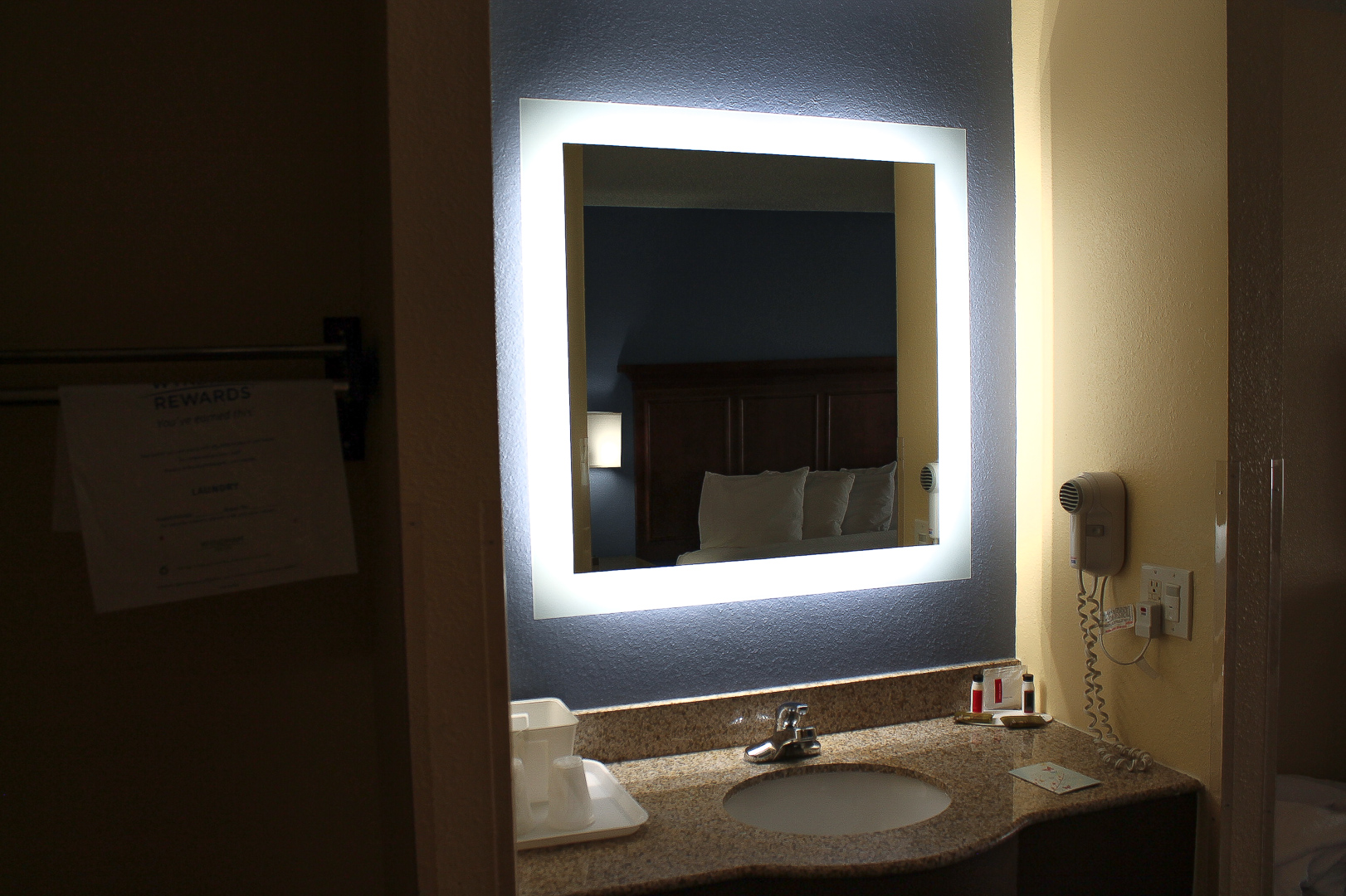 Guest room bath at the Days Inn by Wyndham Batavia Ohio in Batavia, Ohio