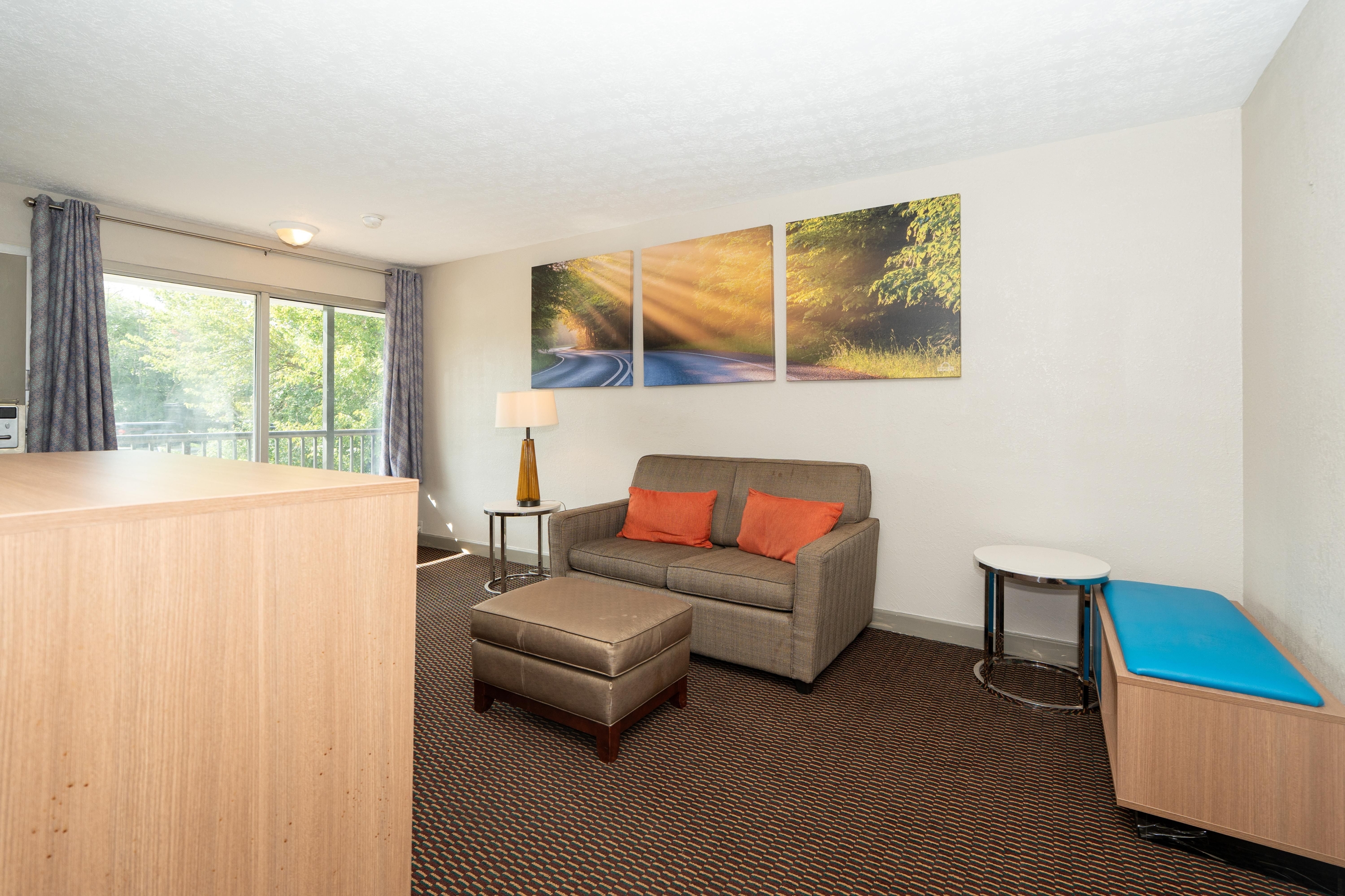 Guest room at the Days Inn & Suites by Wyndham Dayton North in Dayton, Ohio
