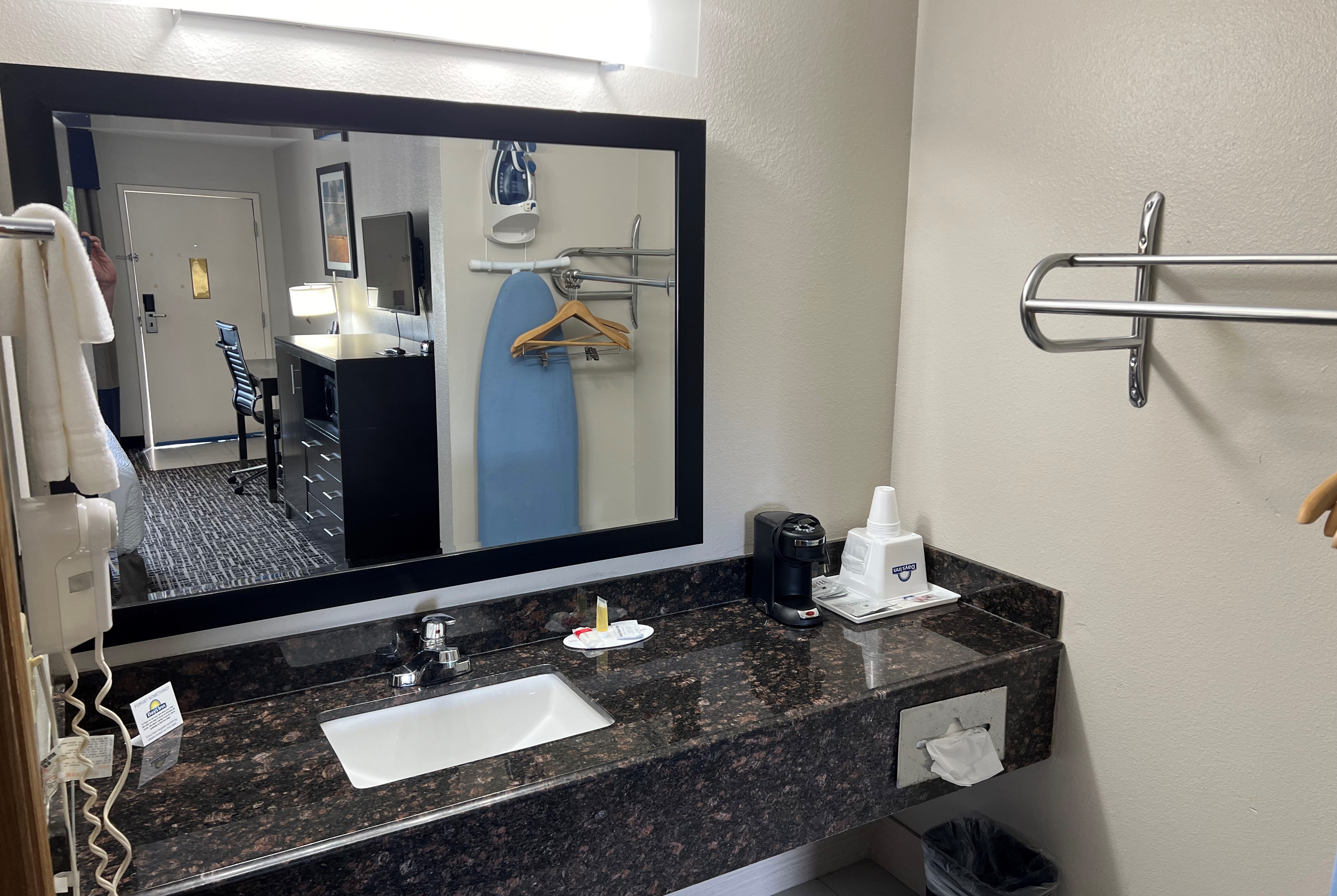 Guest room bath at the Days Inn by Wyndham Grove in Grove, Oklahoma