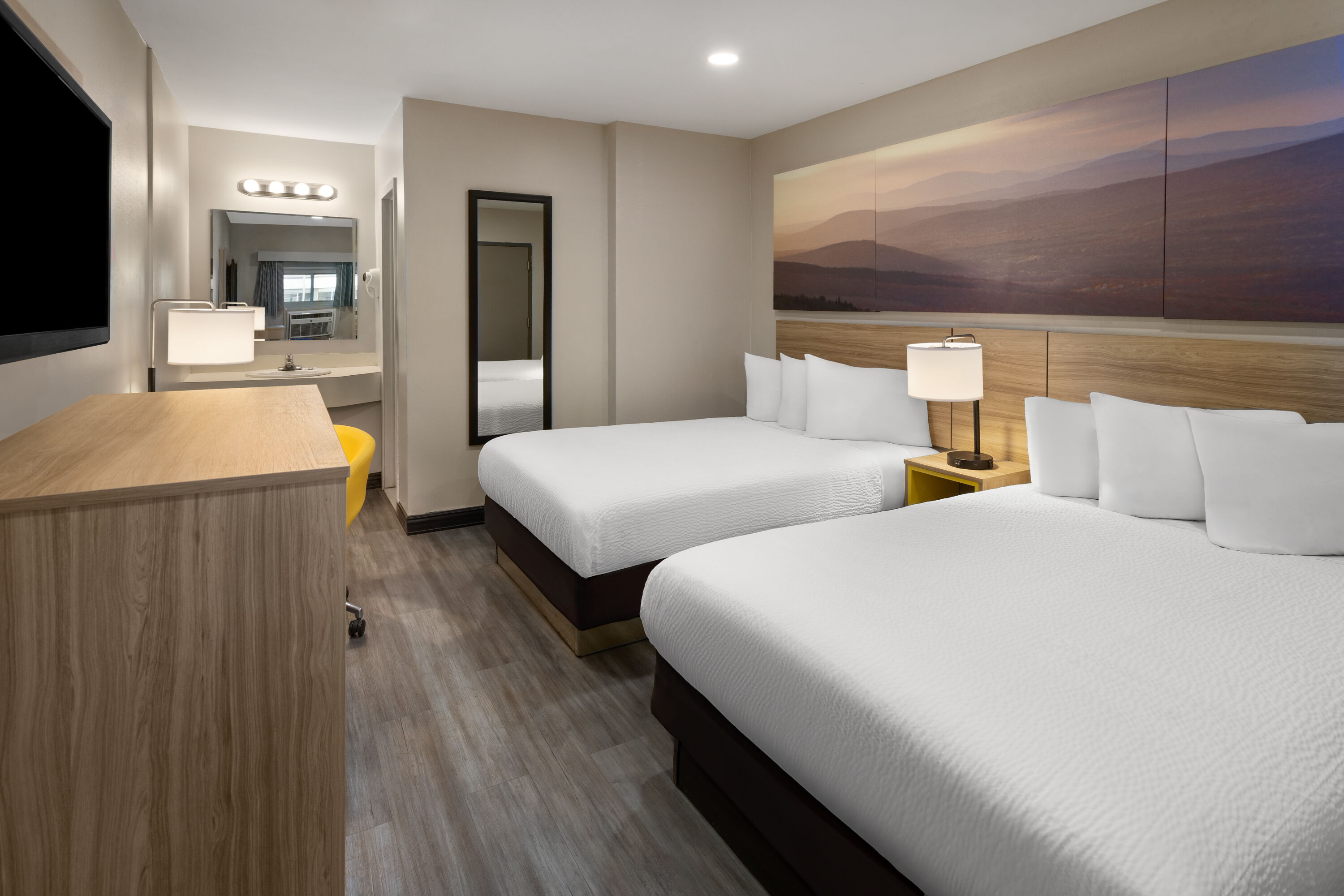 Guest room at the Days Inn by Wyndham Moosic in Moosic, Pennsylvania