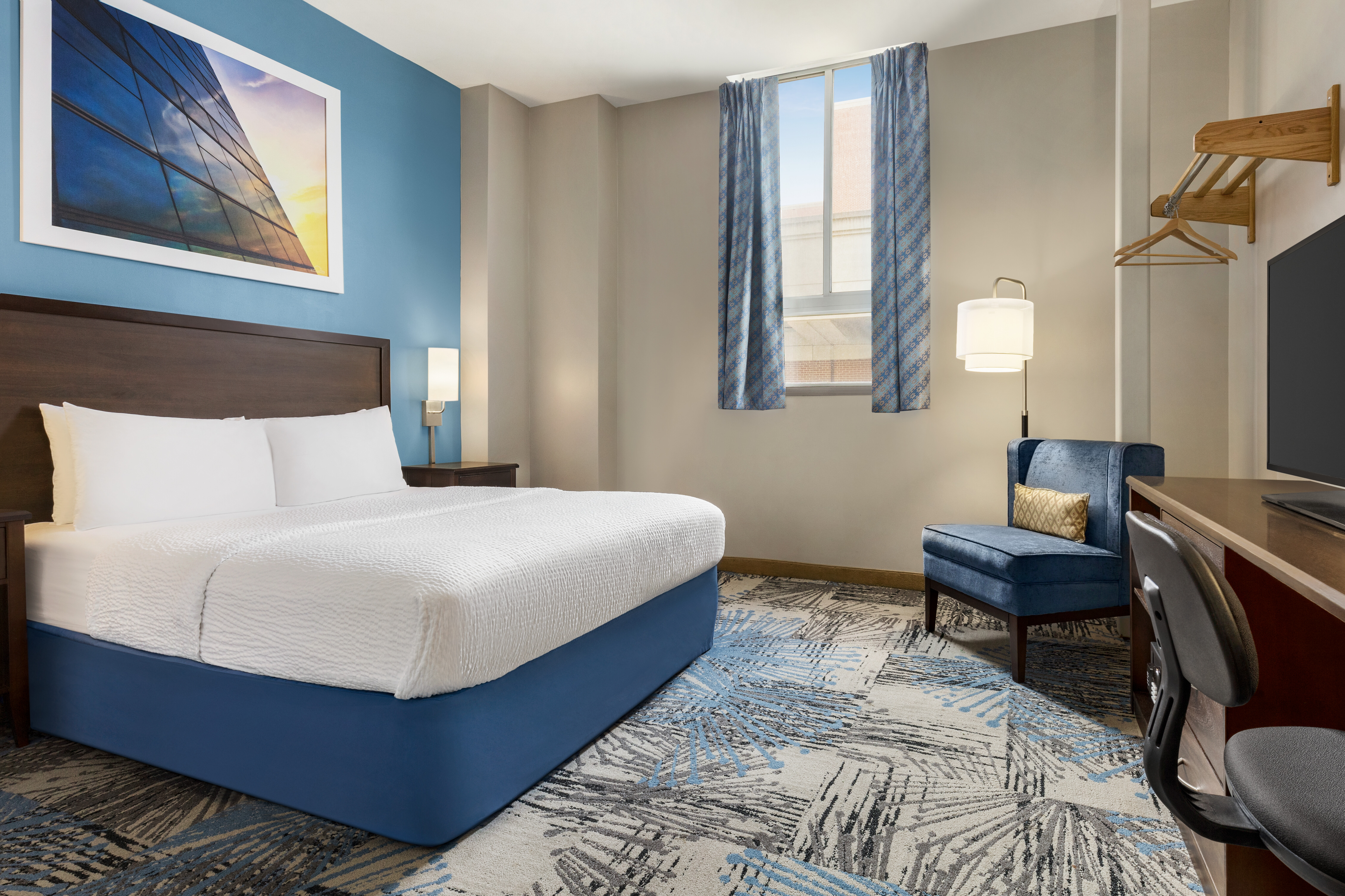 Guest room at the Days Inn by Wyndham Philadelphia Convention Center in Philadelphia, Pennsylvania