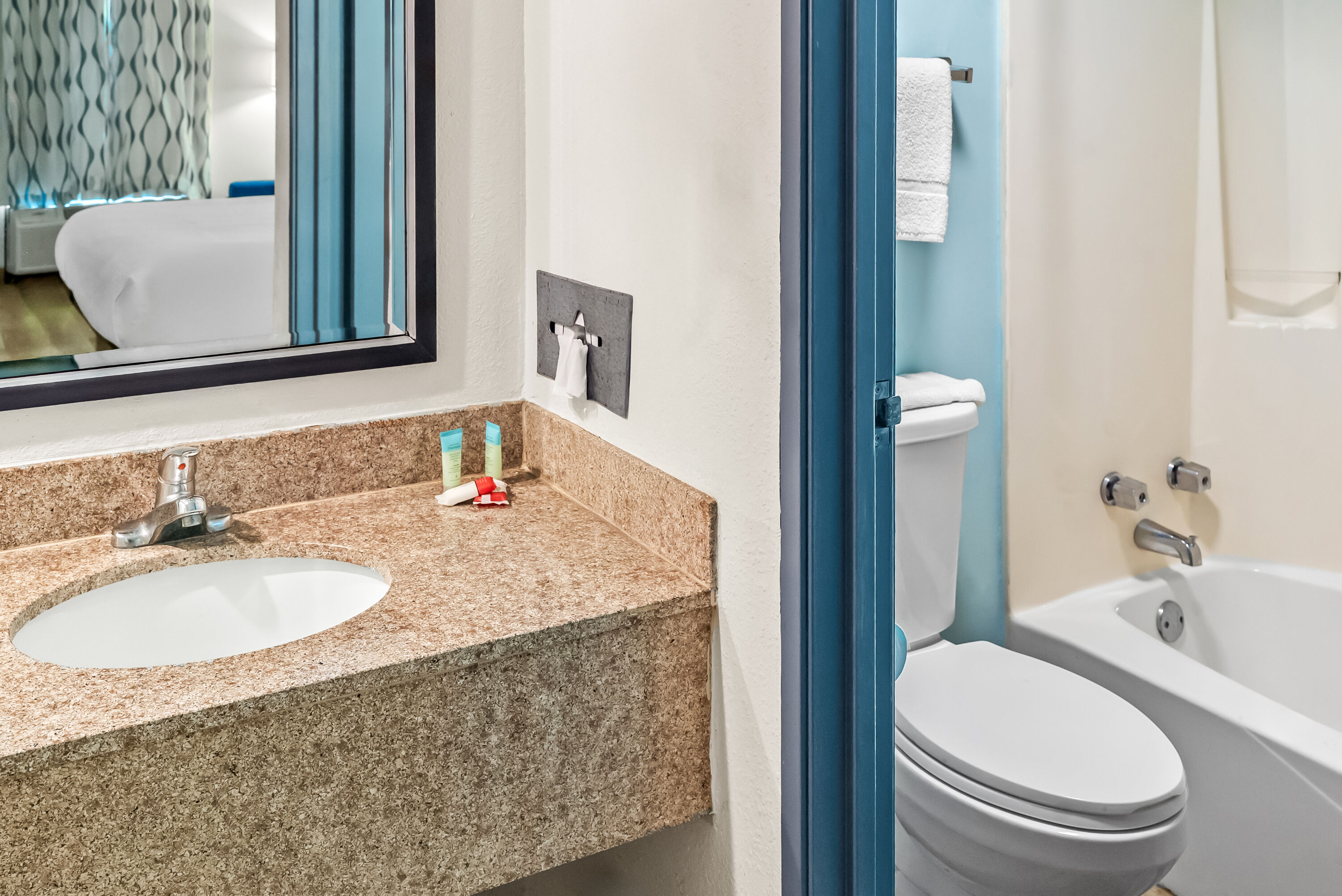 Guest room bath at the Days Inn by Wyndham Aiken - Interstate Hwy 20 in Aiken, South Carolina