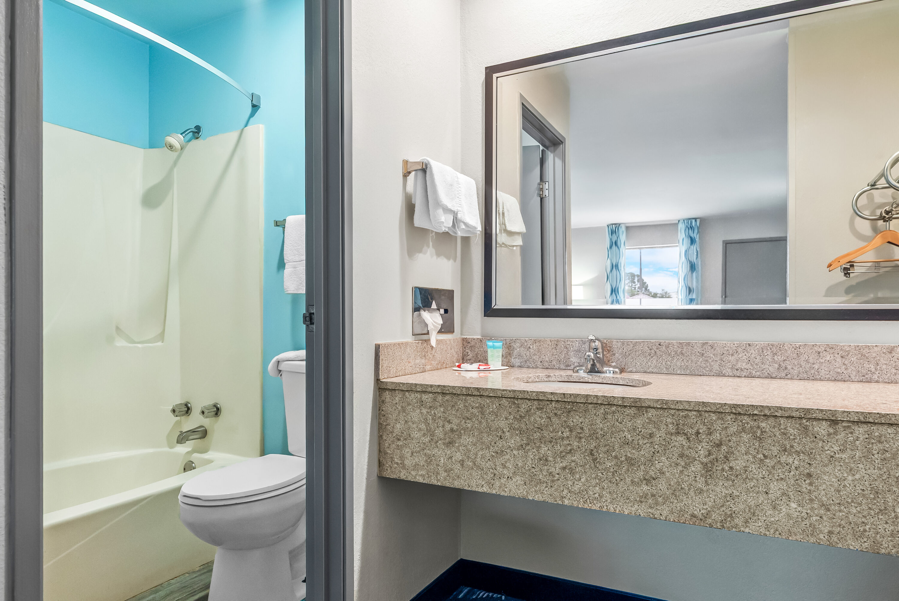 Guest room bath at the Days Inn by Wyndham Aiken - Interstate Hwy 20 in Aiken, South Carolina