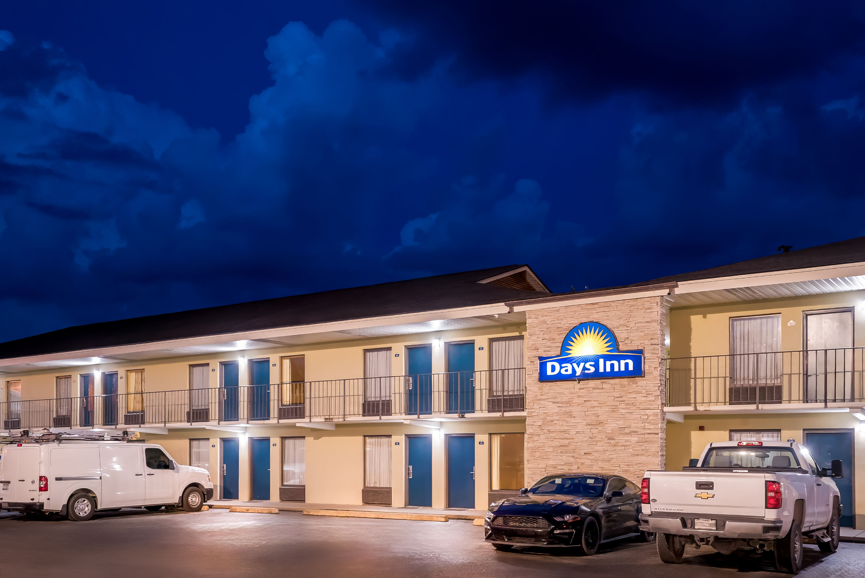 Exterior Night Image of Days Inn by Wyndham Aiken - Interstate Hwy 20 hotel in Aiken, South Carolina