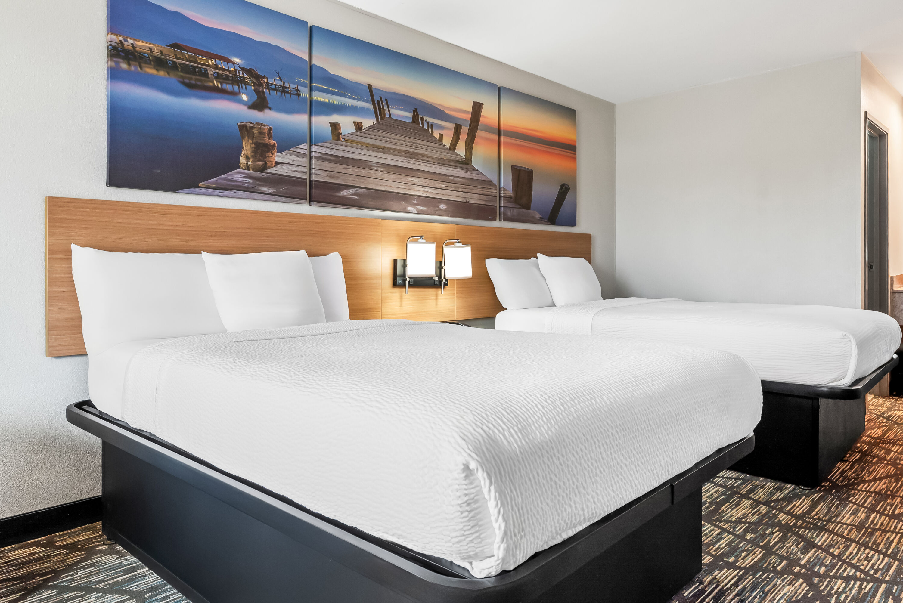 Double bed guest room at the Days Inn by Wyndham Aiken - Interstate Hwy 20 in Aiken, South Carolina