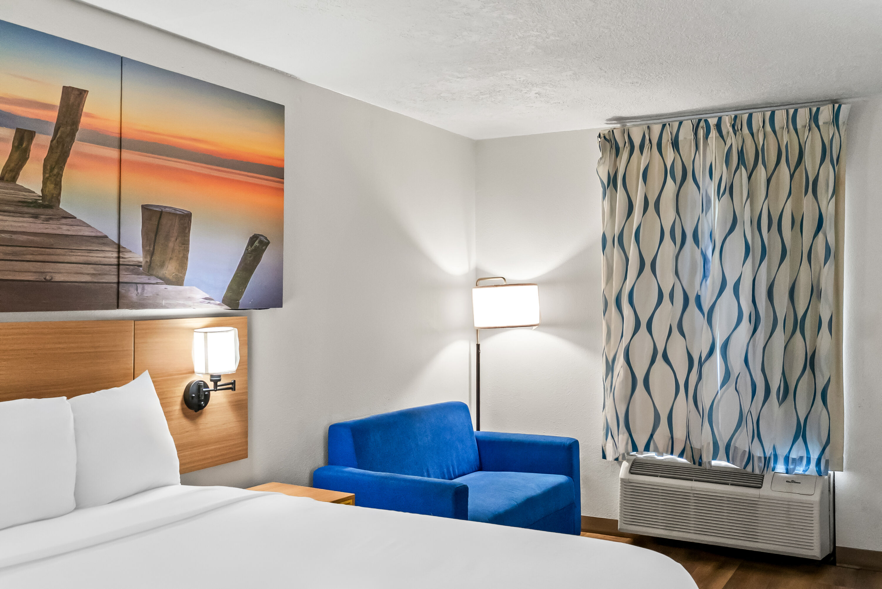 King bed guest room at the Days Inn by Wyndham Aiken - Interstate Hwy 20 in Aiken, South Carolina