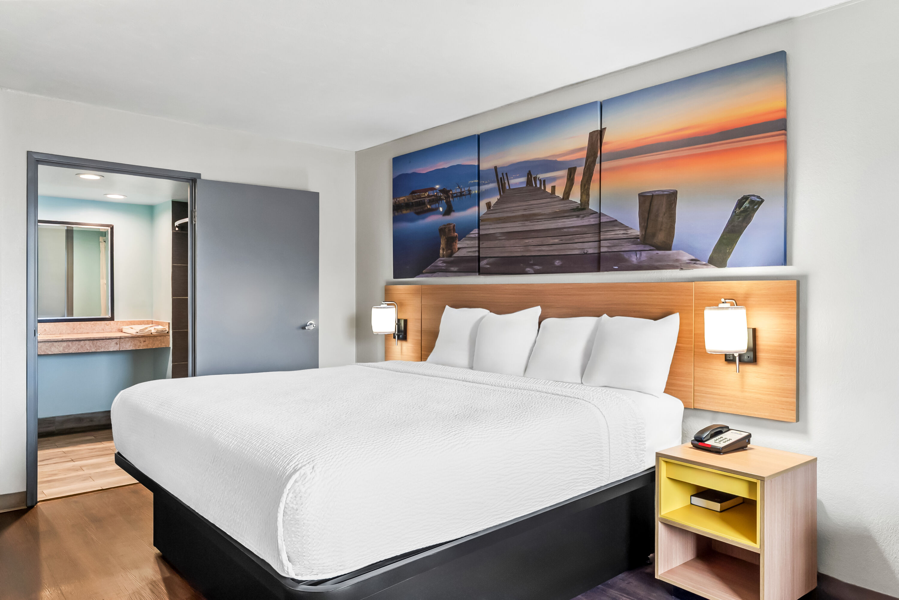 King bed guest room at the Days Inn by Wyndham Aiken - Interstate Hwy 20 in Aiken, South Carolina