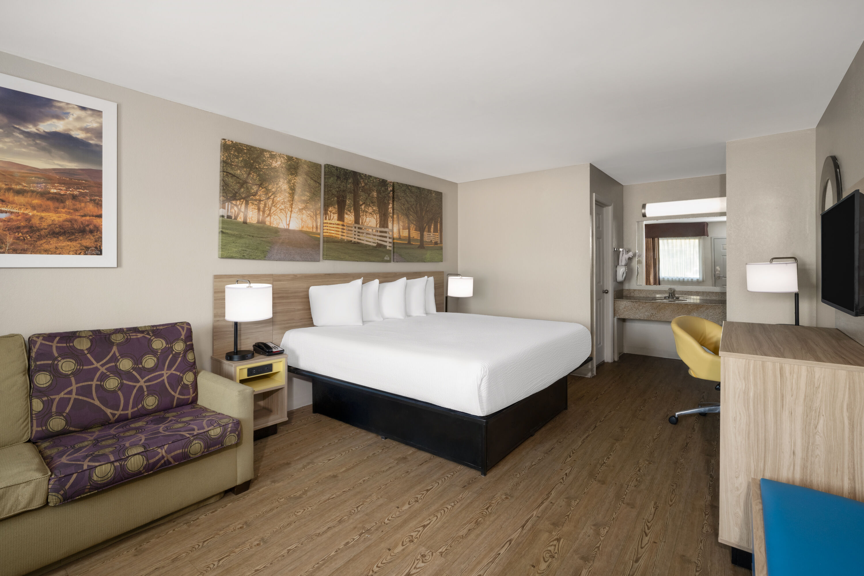 Guest room at the Days Inn by Wyndham Anderson/Clemson Area in Anderson, South Carolina