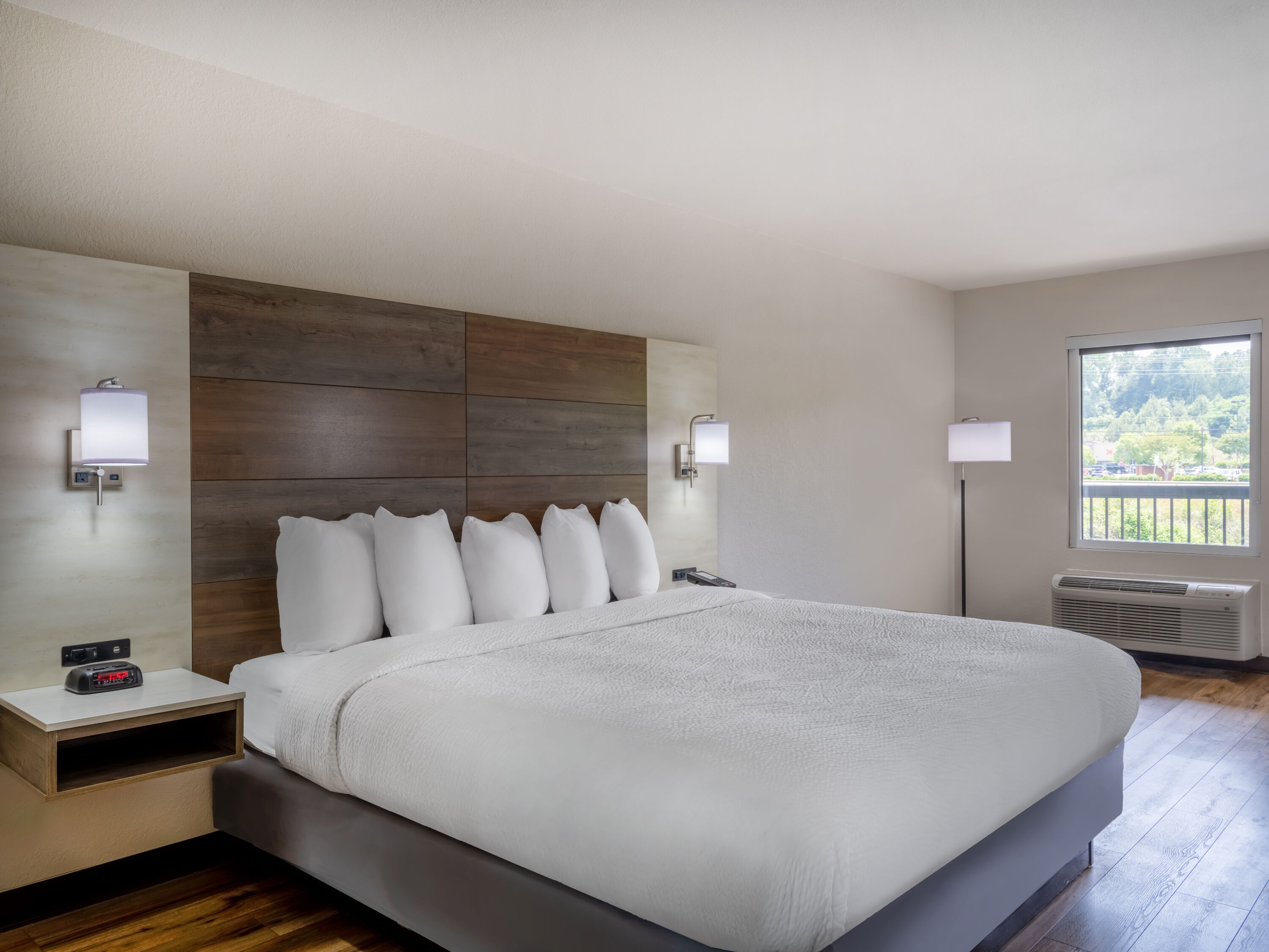 Guest room at the Days Inn by Wyndham Clemson in Clemson, South Carolina