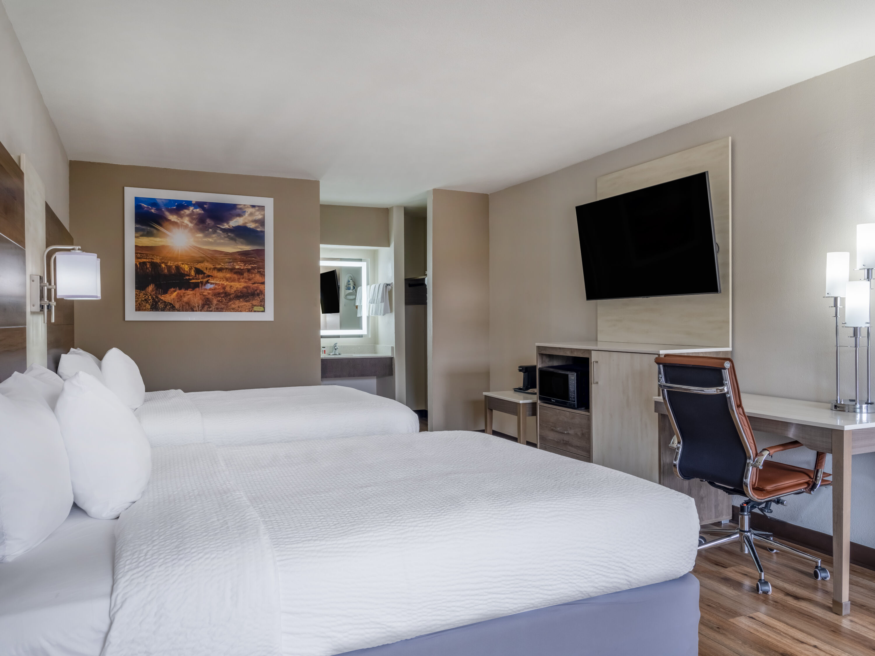 Guest room at the Days Inn by Wyndham Clemson in Clemson, South Carolina