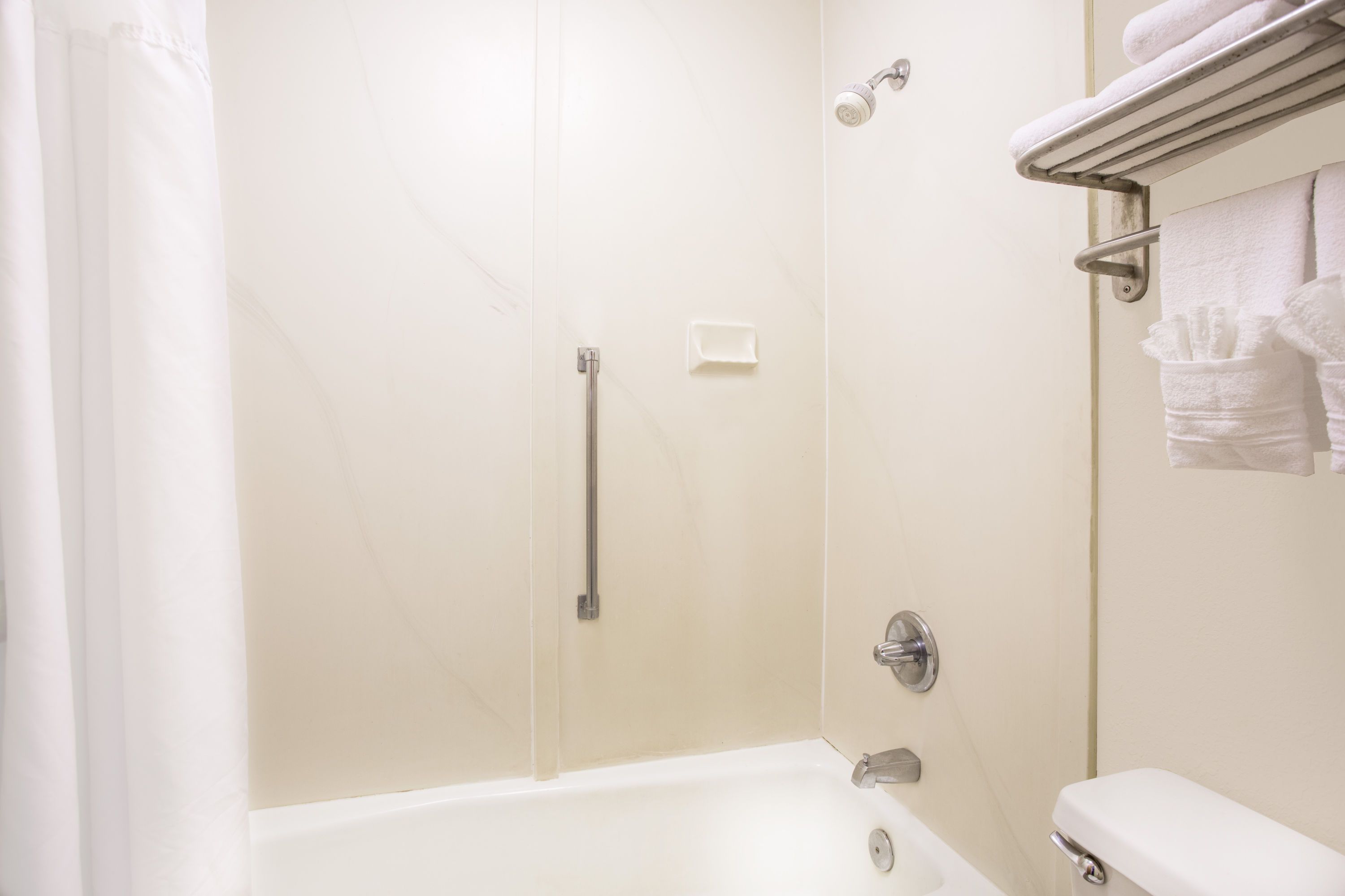 Guest room bath at the Days Inn by Wyndham Easley/Greenville/Clemson Area in Easley, South Carolina