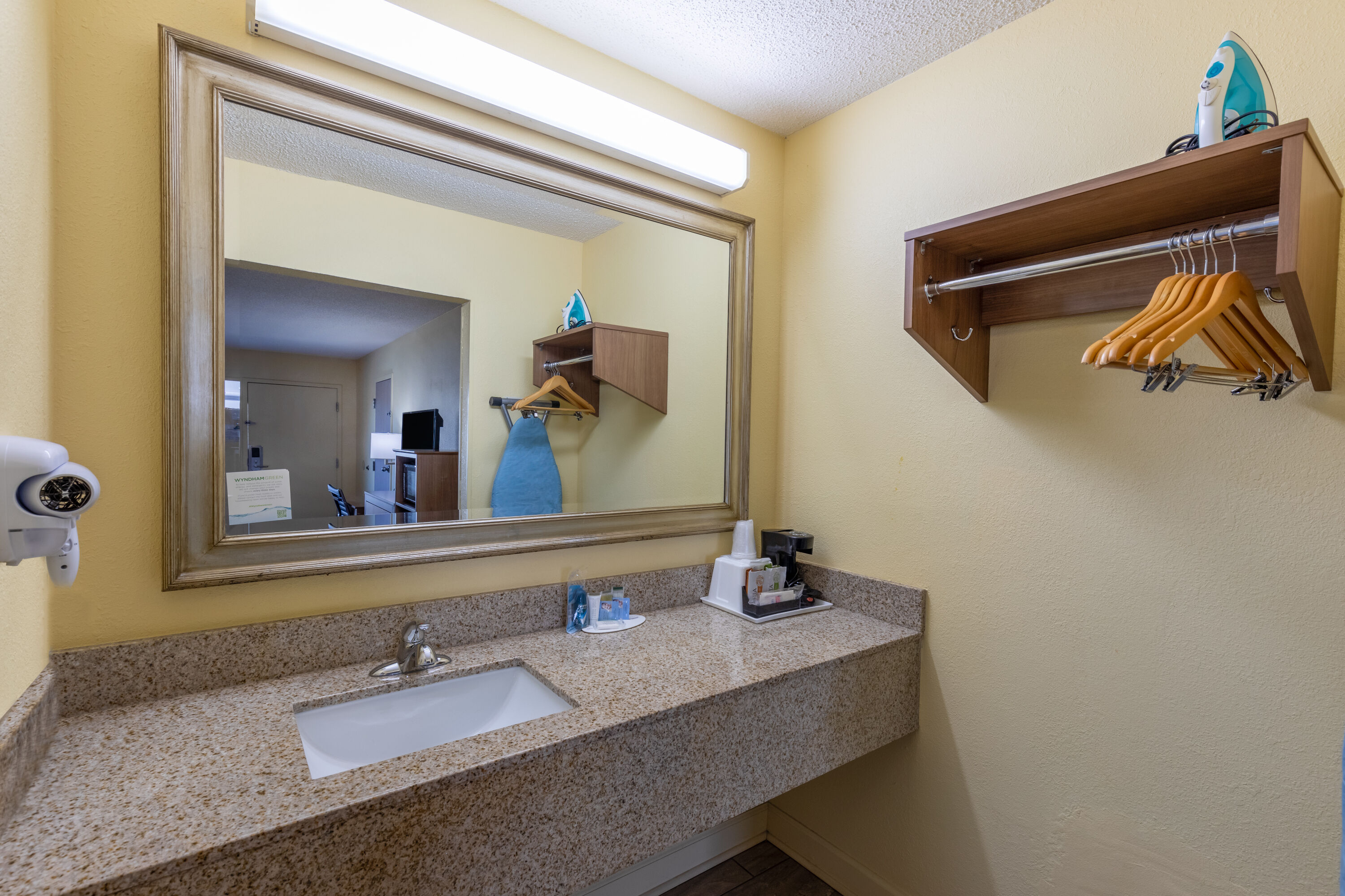 Guest room bath at the Days Inn by Wyndham Florence/I-95 North in Florence, South Carolina