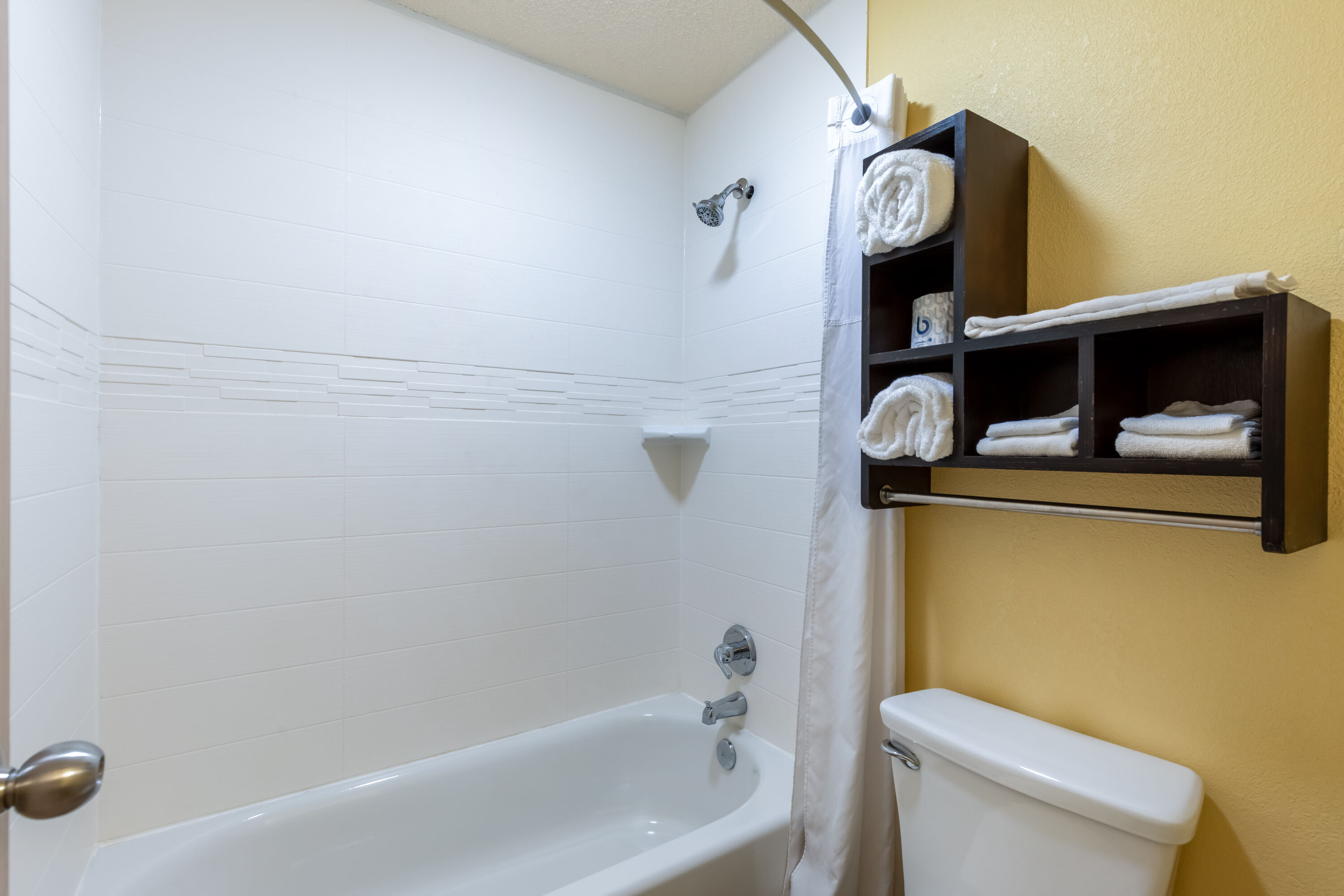 Guest room bath at the Days Inn by Wyndham Florence/I-95 North in Florence, South Carolina