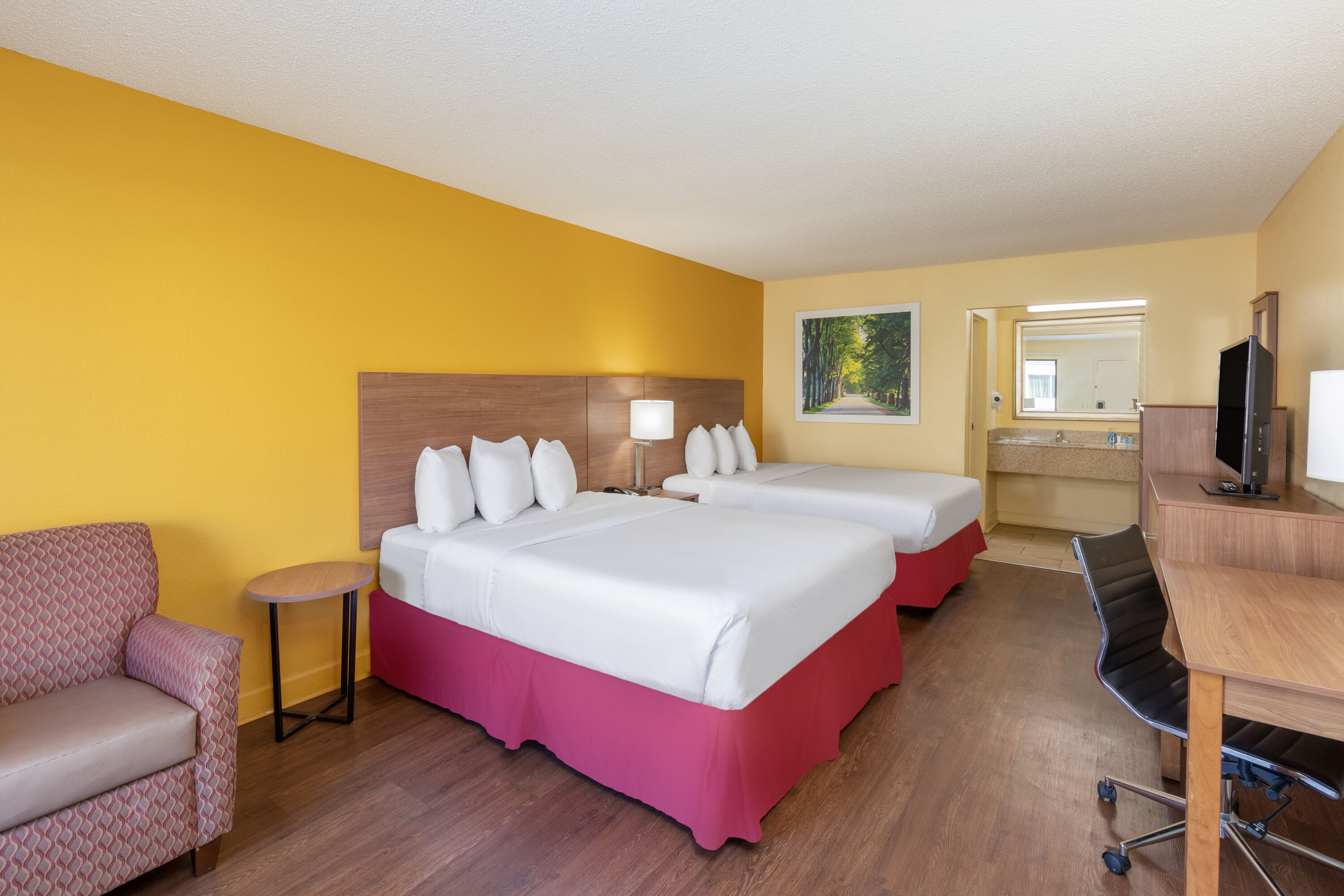 Double bed guest room at the Days Inn by Wyndham Florence/I-95 North in Florence, South Carolina
