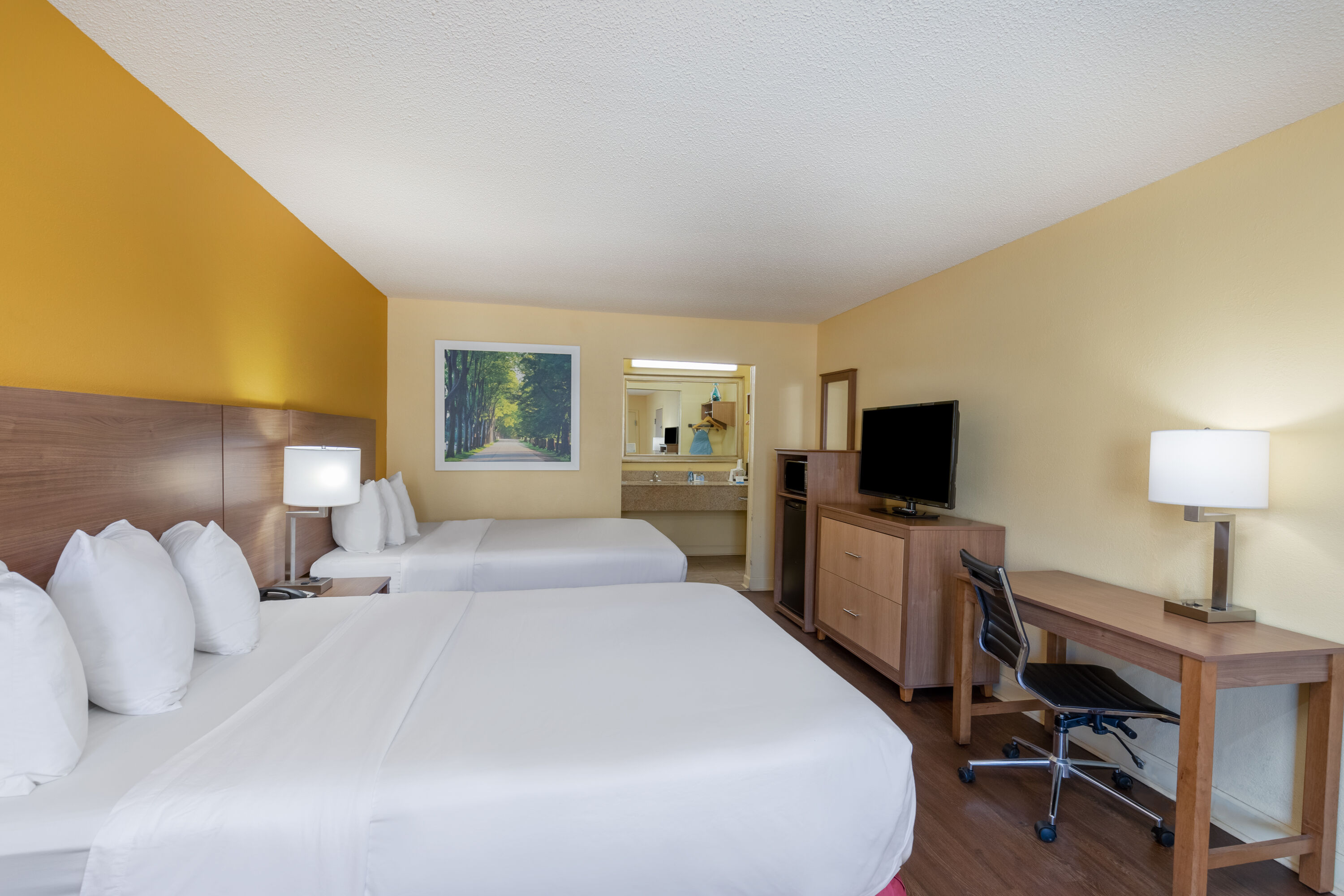 Double bed guest room at the Days Inn by Wyndham Florence/I-95 North in Florence, South Carolina