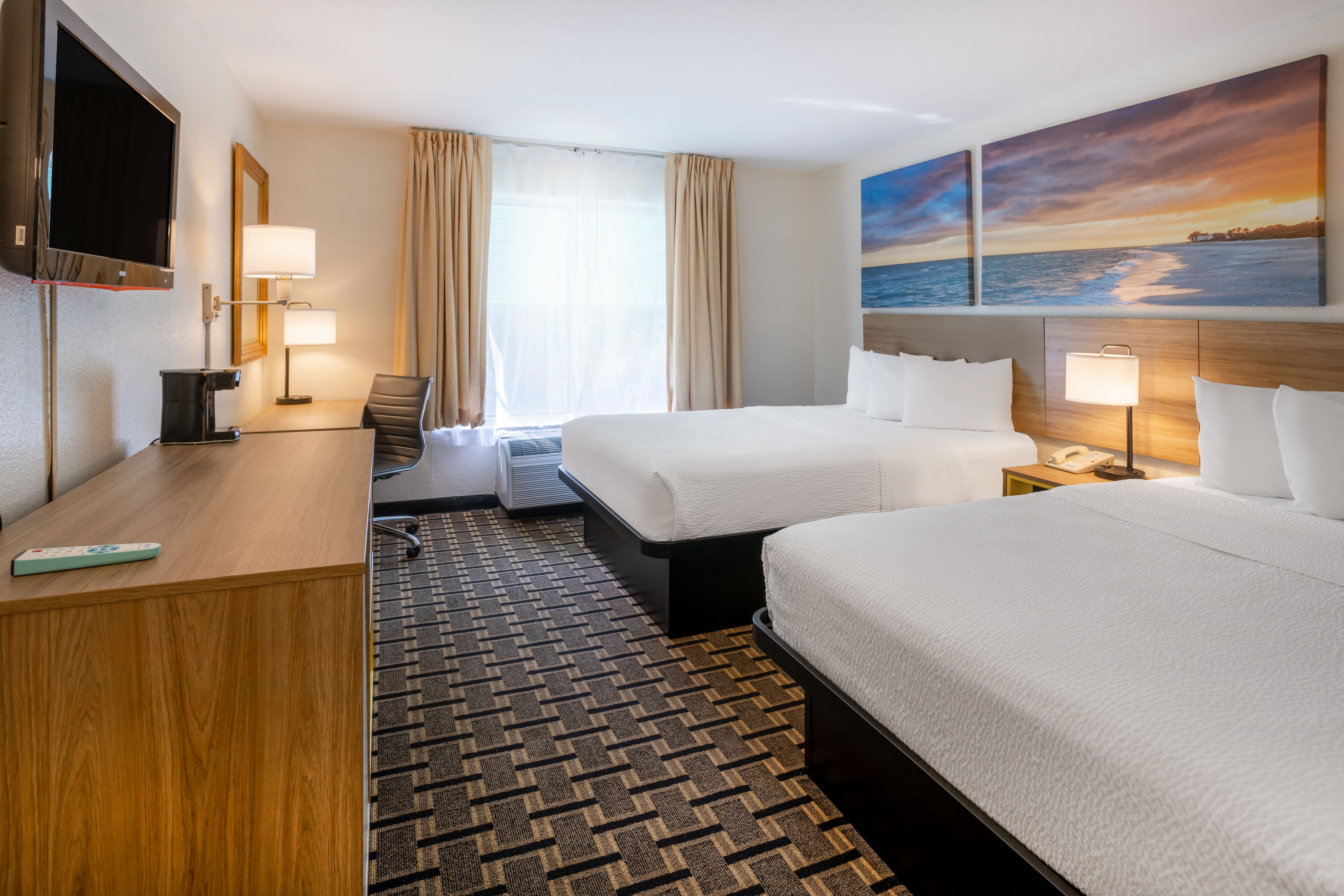 Guest room at the Hotel Carolina A Days Inn by Wyndham in Hilton Head, South Carolina