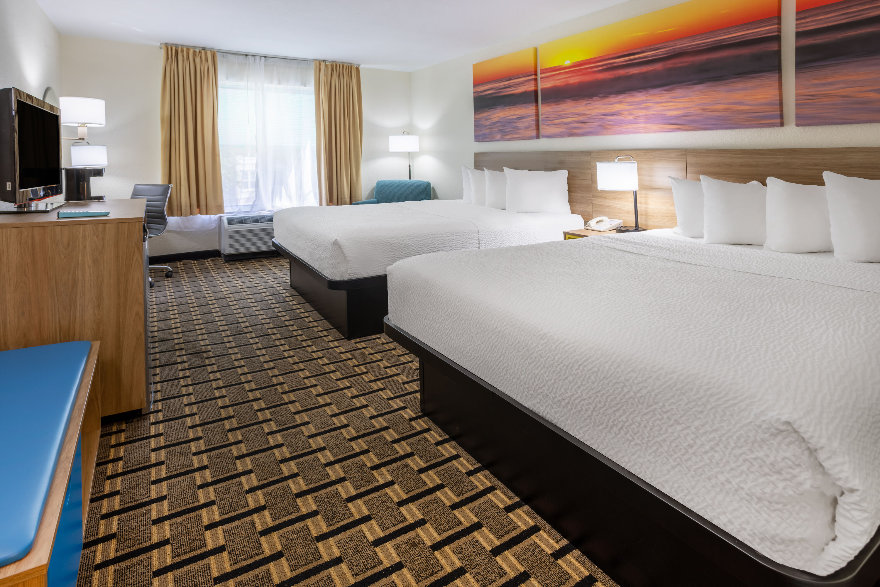 Guest room at the Hotel Carolina A Days Inn by Wyndham in Hilton Head, South Carolina