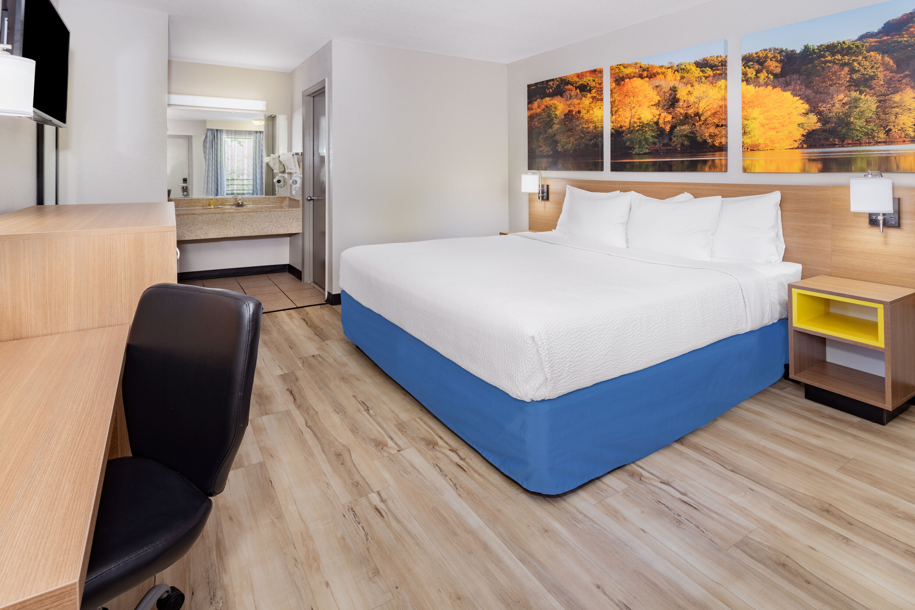 Guest room at the Days Inn by Wyndham Spartanburg Waccamaw in Spartanburg, South Carolina