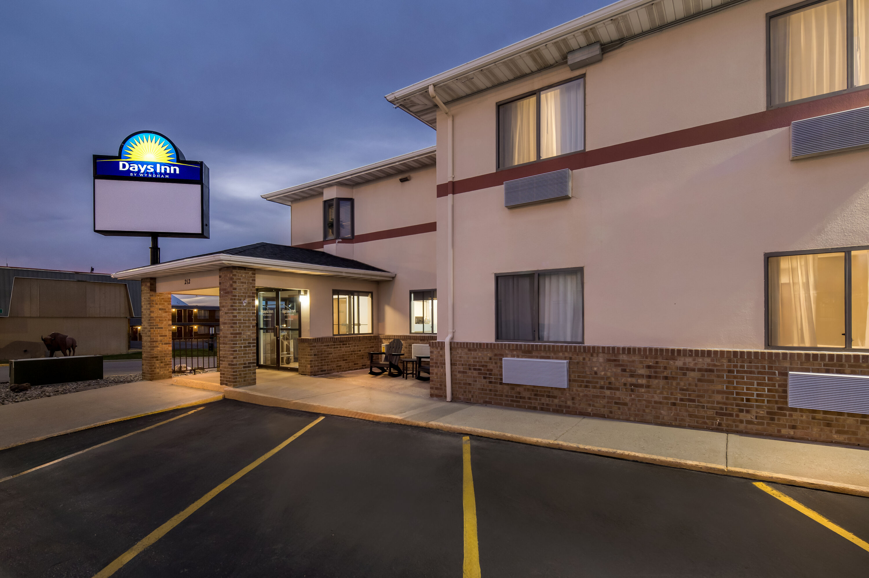 Exterior Night Image of Days Inn by Wyndham Wall hotel in Wall, South Dakota
