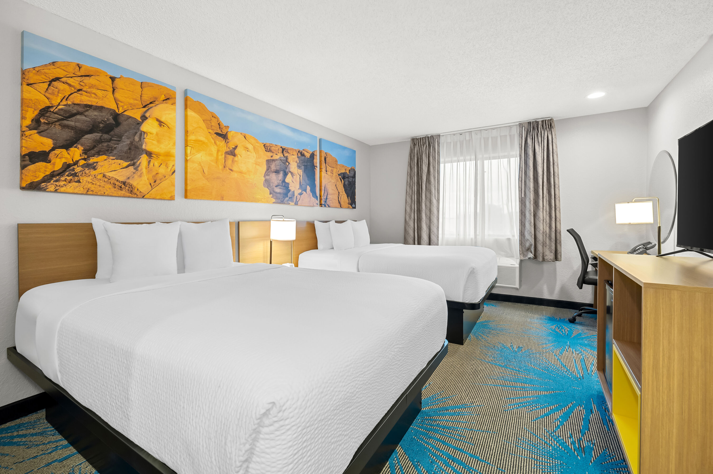 Double bed guest room at the Days Inn by Wyndham Wall in Wall, South Dakota