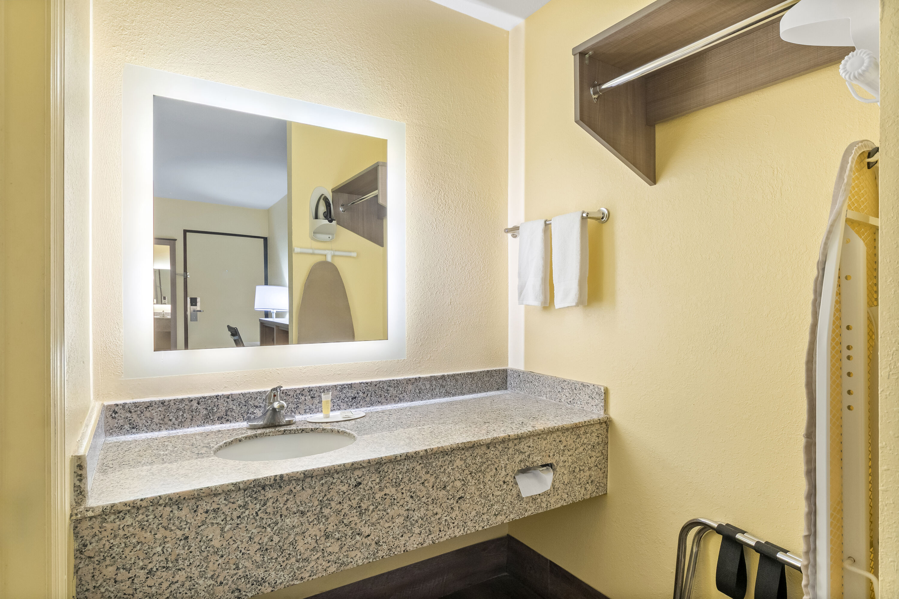 Guest room bath at the Days Inn by Wyndham Cleveland TN in Cleveland, Tennessee