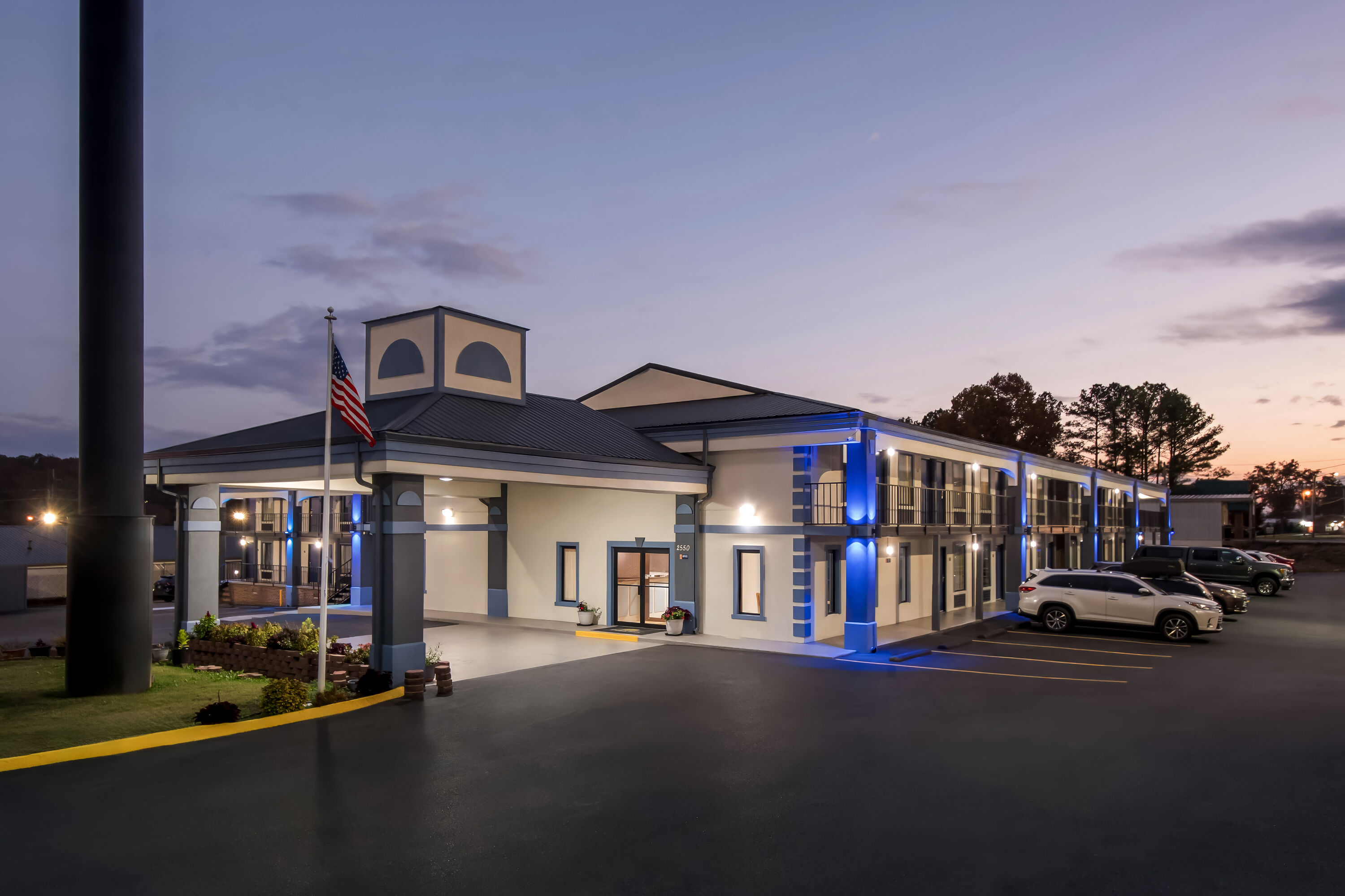 Exterior Night Image of Days Inn by Wyndham Cleveland TN hotel in Cleveland, Tennessee
