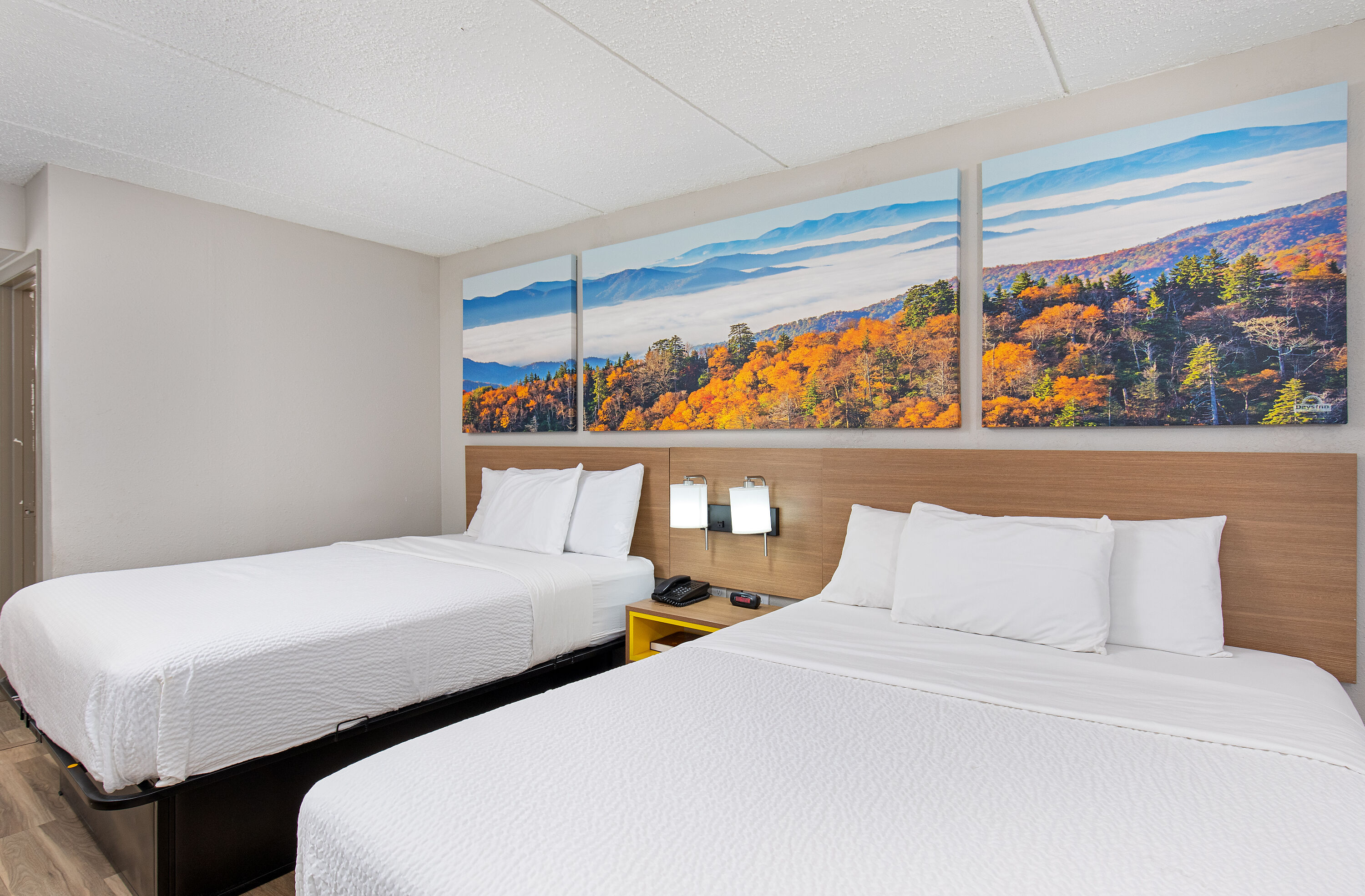 Guest room at the Days Inn by Wyndham Knoxville North in Knoxville, Tennessee