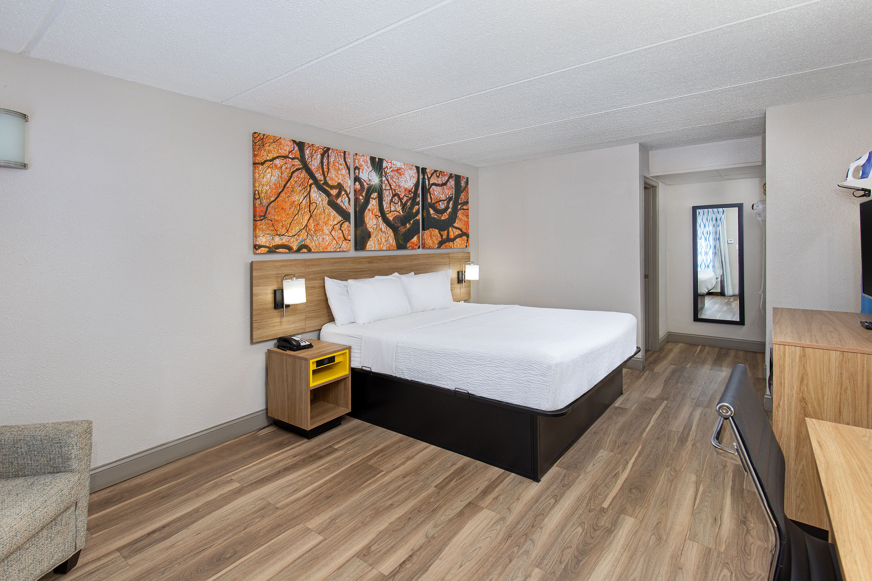 Guest room at the Days Inn by Wyndham Knoxville North in Knoxville, Tennessee