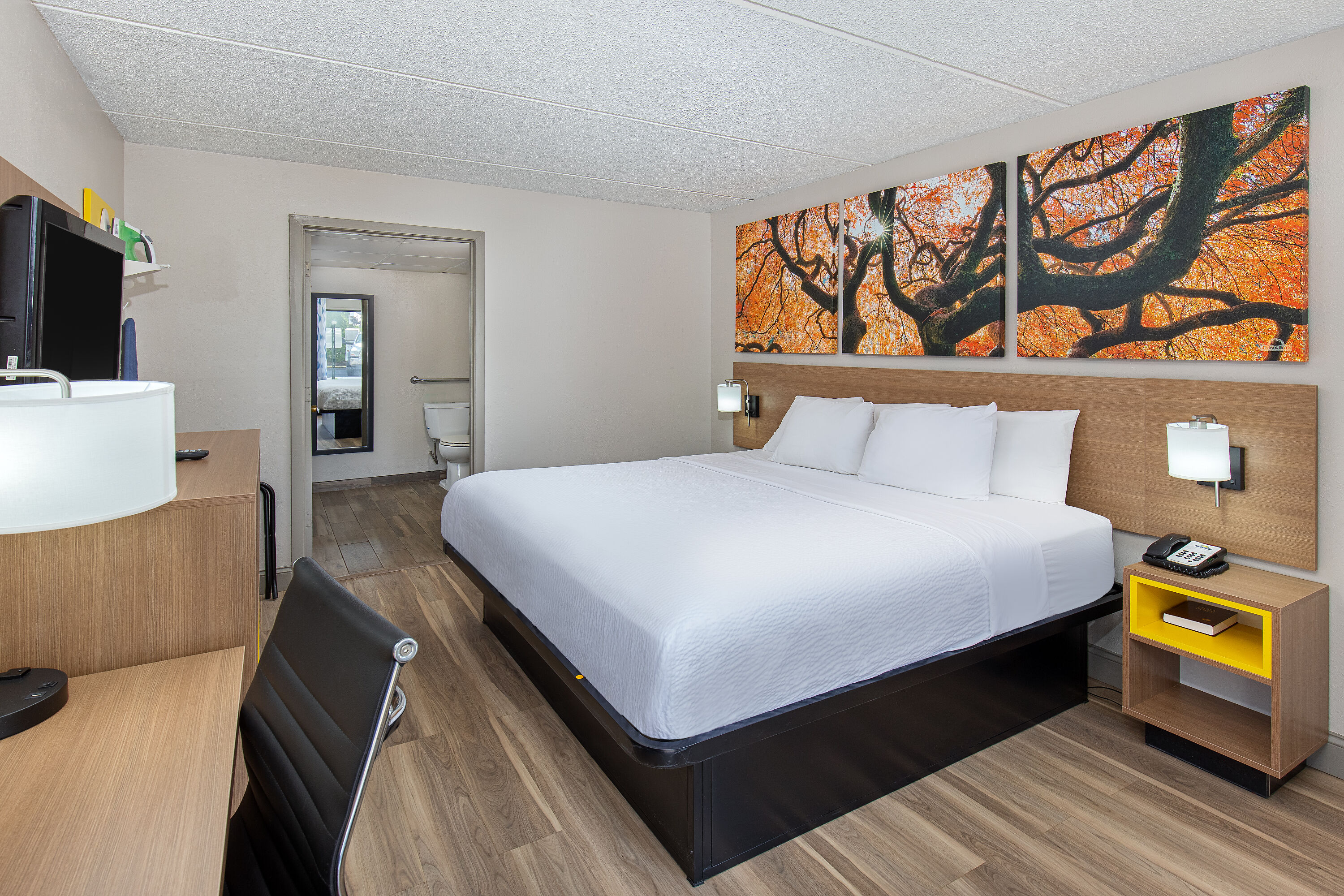 Guest room at the Days Inn by Wyndham Knoxville North in Knoxville, Tennessee