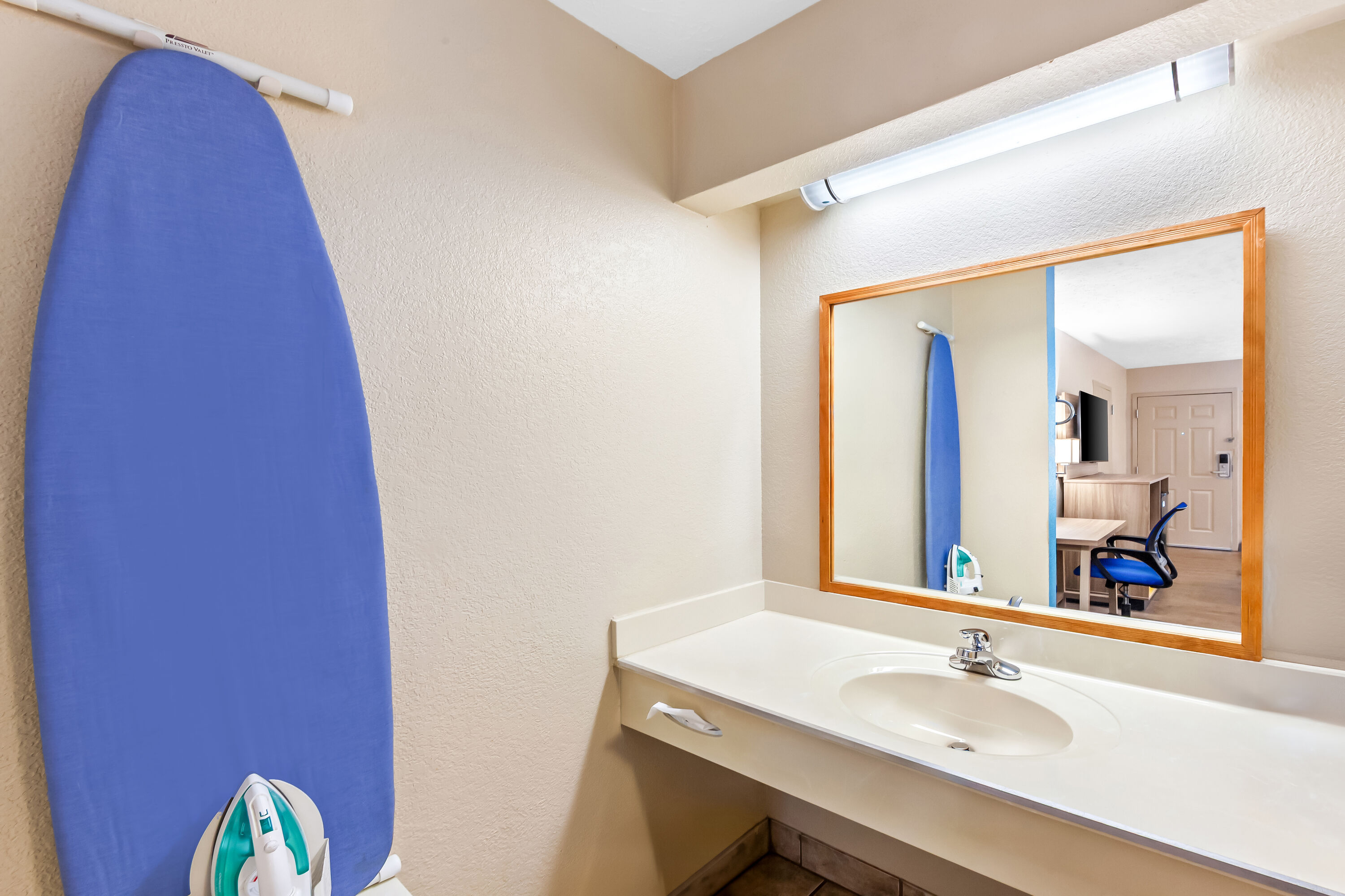 Guest room bath at the Days Inn by Wyndham Lexington in Lexington, Tennessee