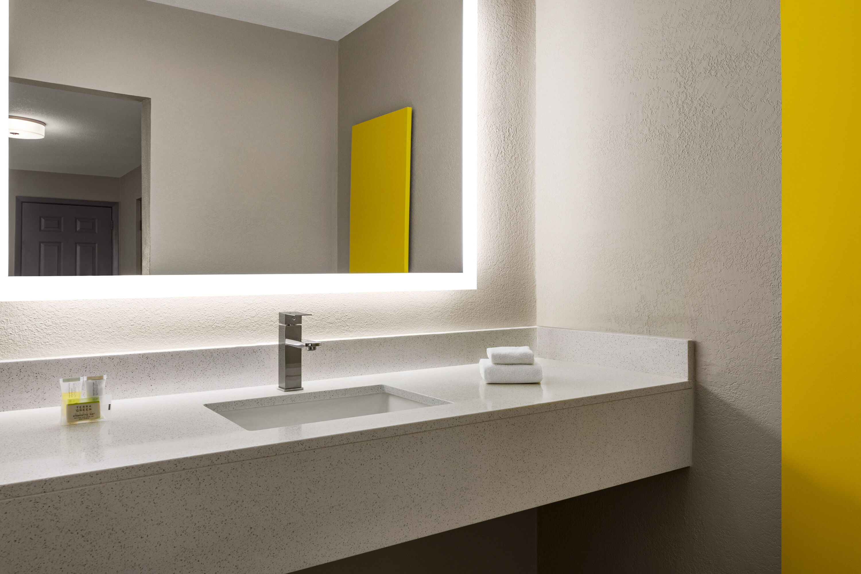 Guest room bath at the Days Inn by Wyndham Memphis at Graceland in Memphis, Tennessee